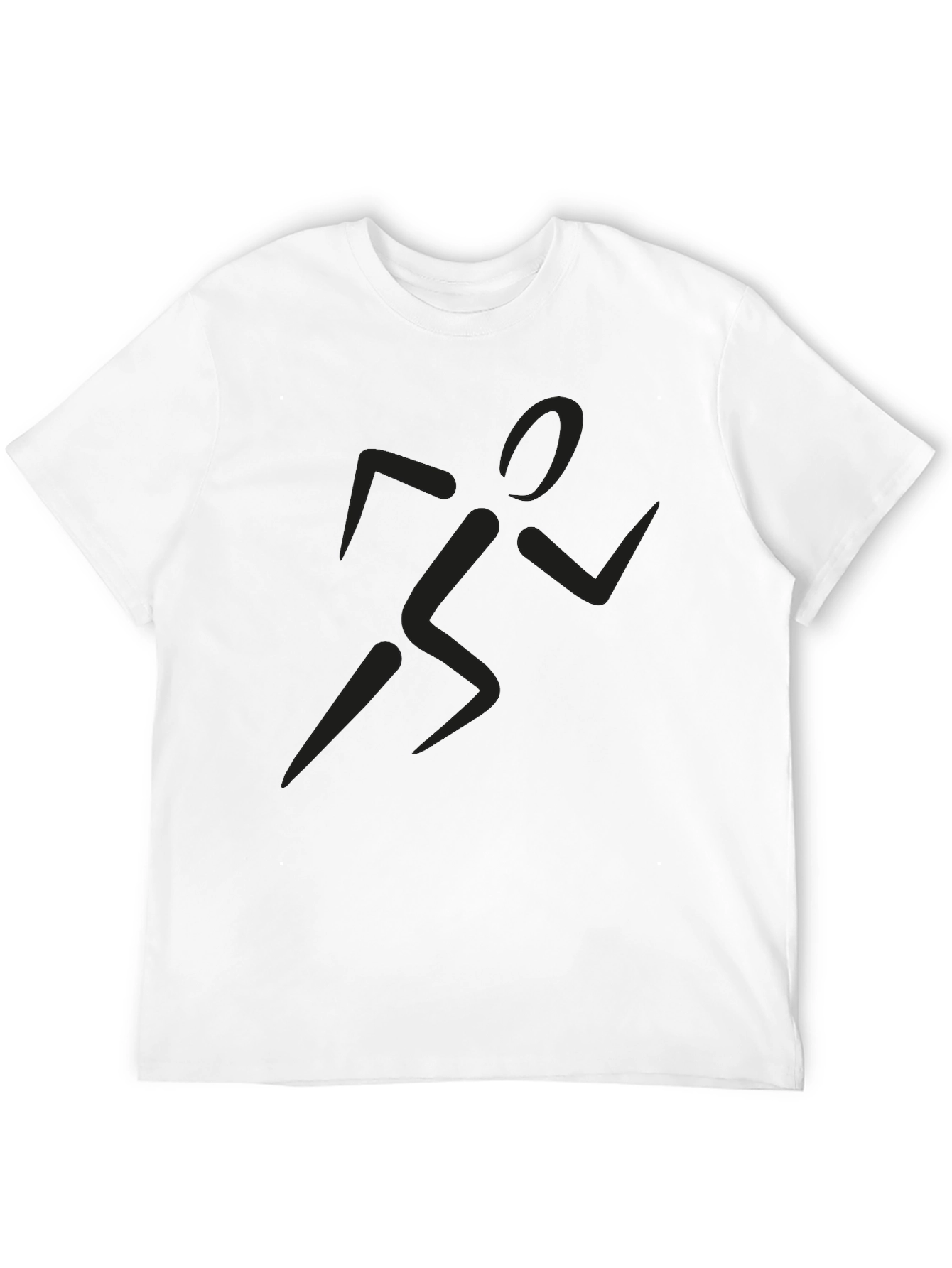 Mens Black T-Shirt with Runner Graphic