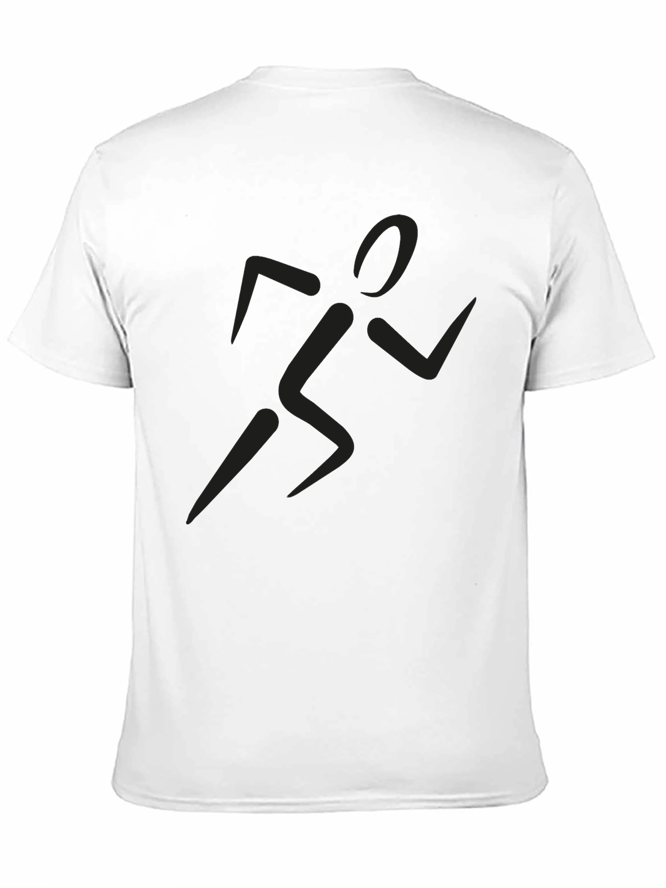 Mens Black T-Shirt with Runner Graphic