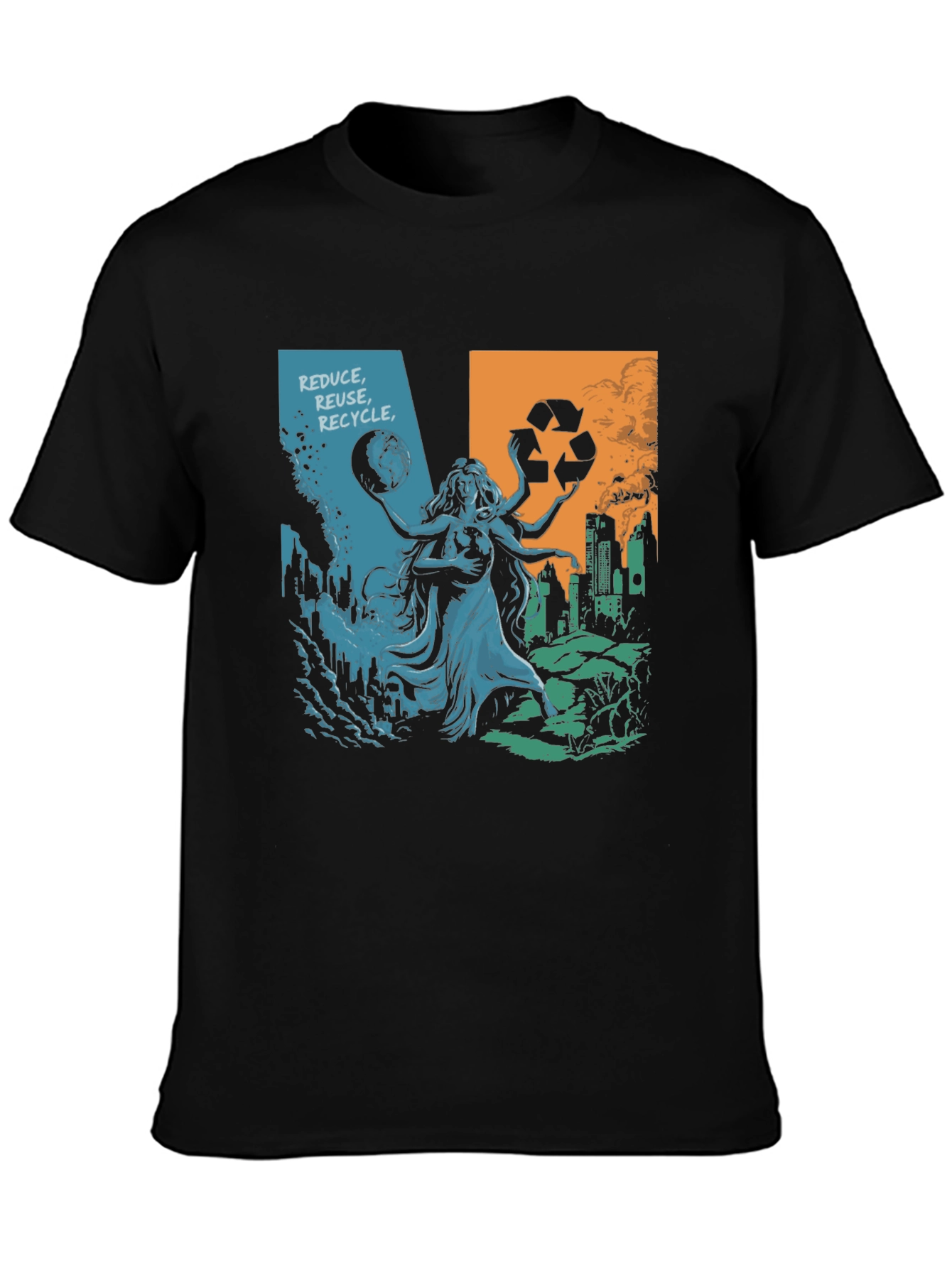 Eco Goddess Graphic T-Shirt - Reduce Reuse Recycle
