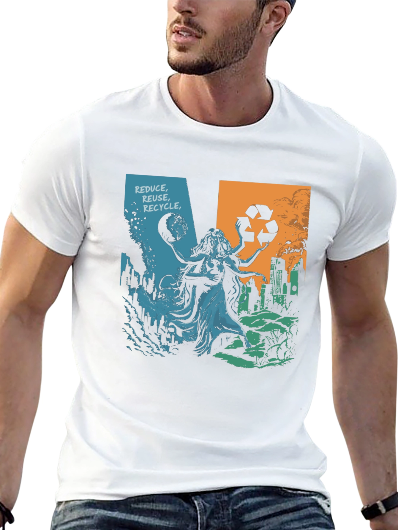 Eco Goddess Graphic T-Shirt - Reduce Reuse Recycle