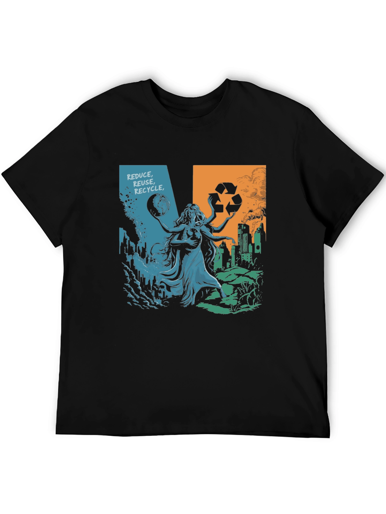 Eco Goddess Graphic T-Shirt - Reduce Reuse Recycle