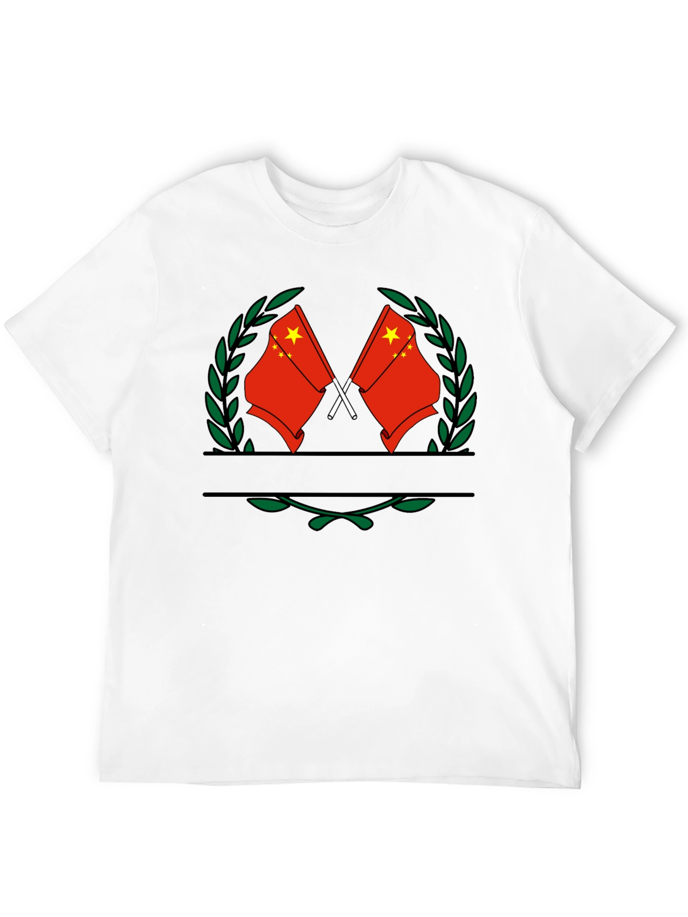 China Flag Wreath T-Shirt - Black