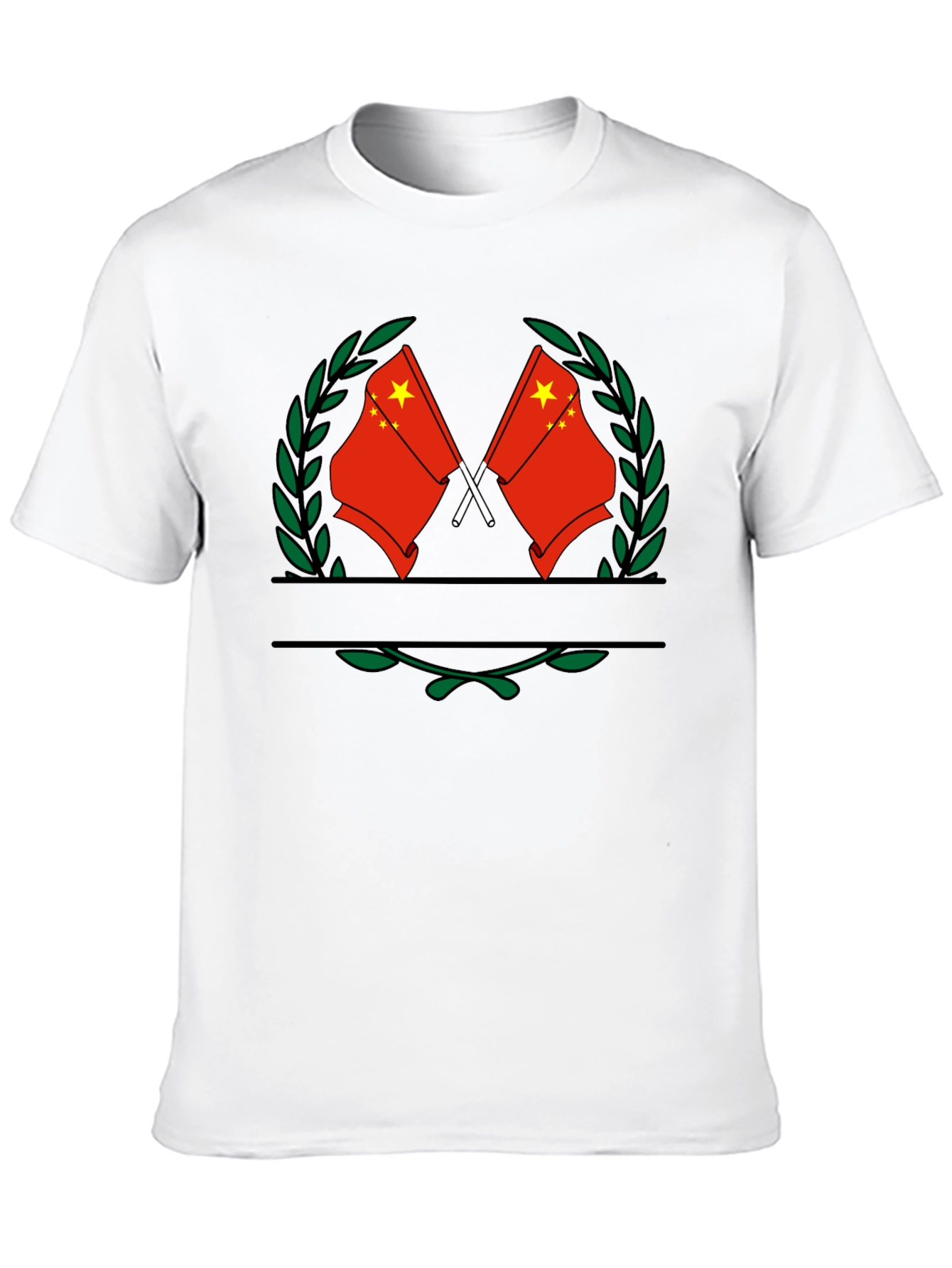 China Flag Wreath T-Shirt - Black