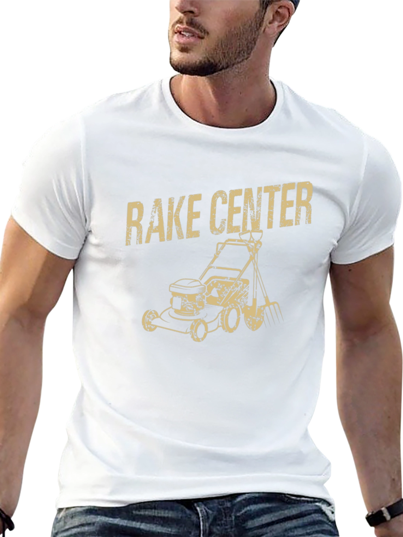 Rake Center Funny Graphic T-Shirt