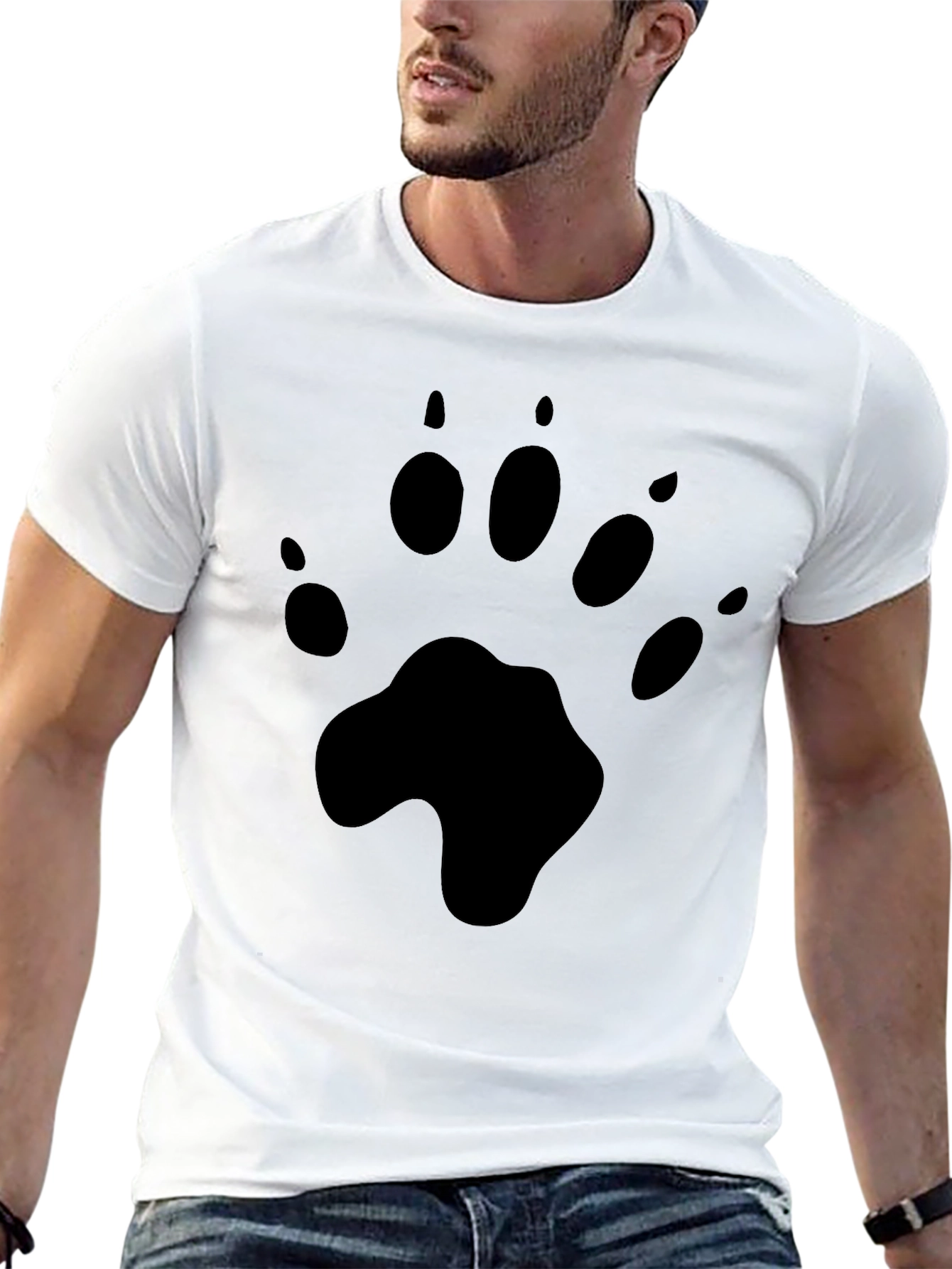 Black Paw Print Graphic Tee