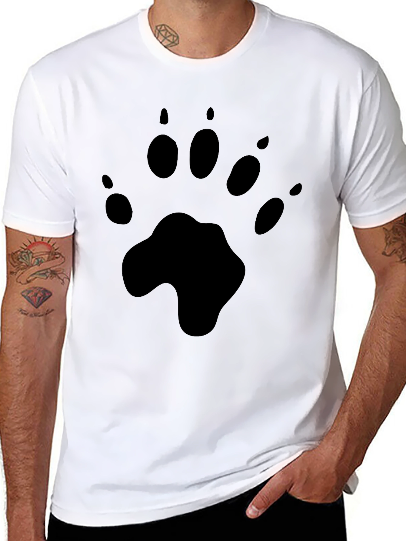 Black Paw Print Graphic Tee