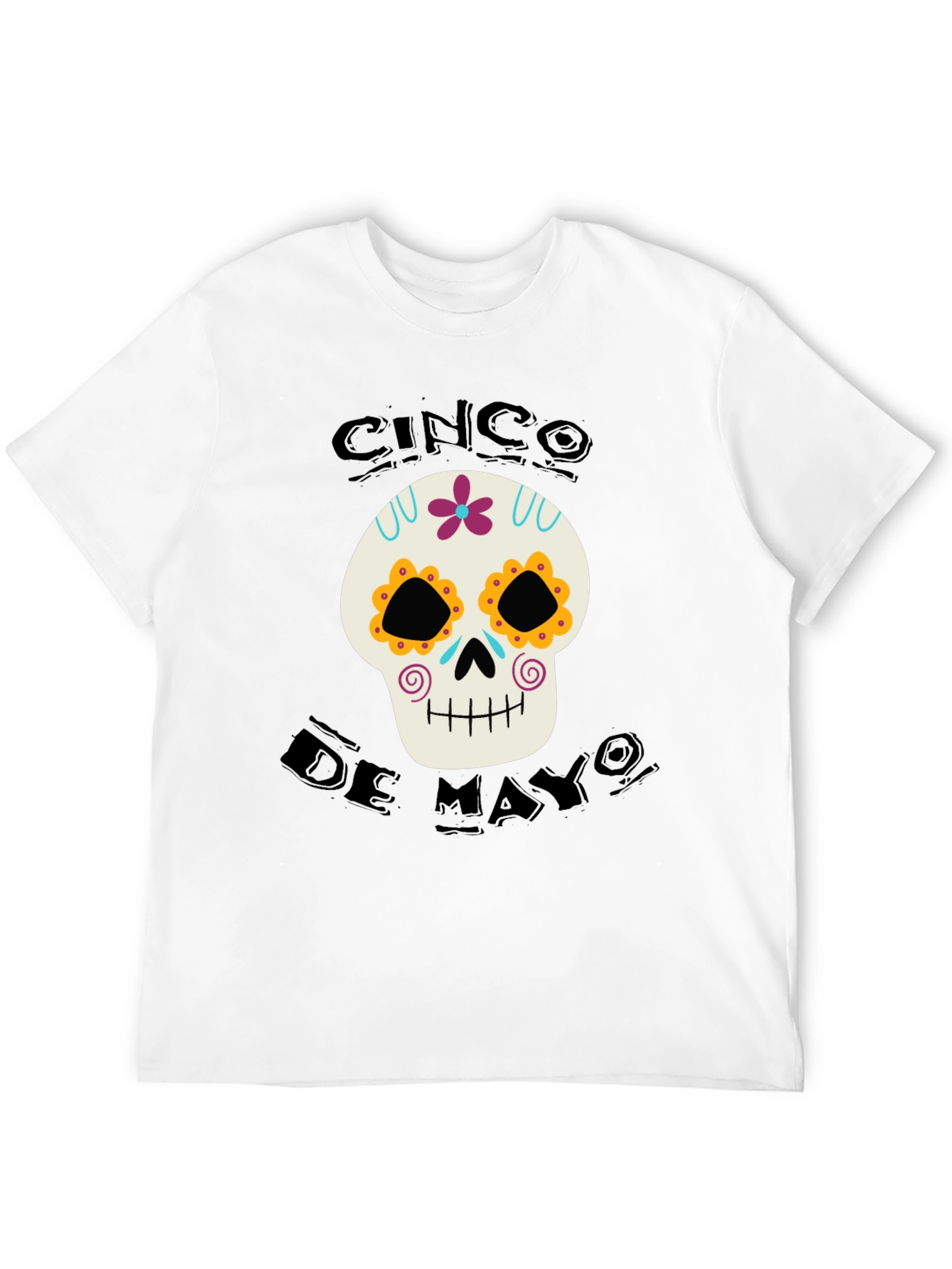 Cinco De Mayo Skull Graphic T-Shirt