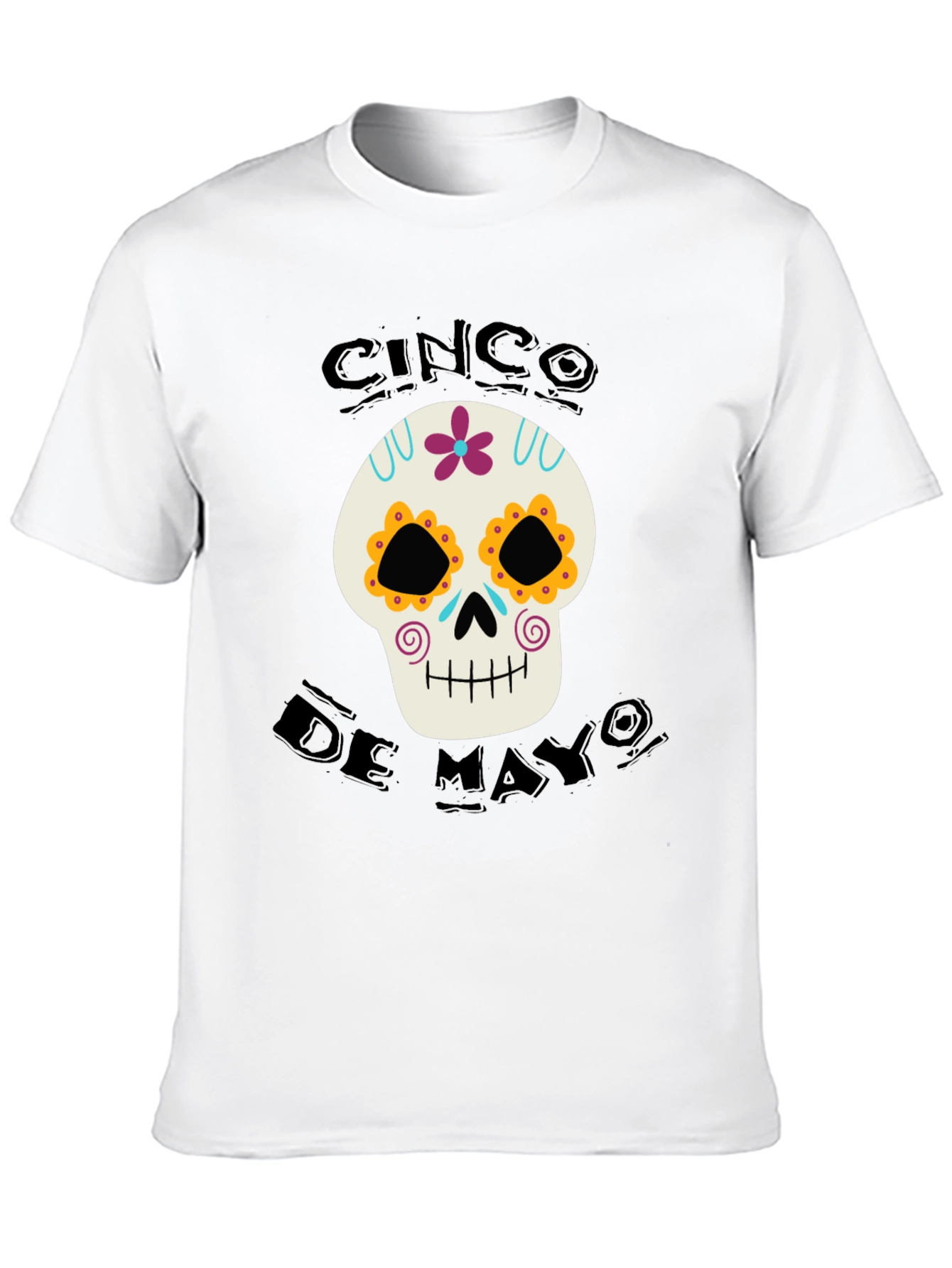 Cinco De Mayo Skull Graphic T-Shirt