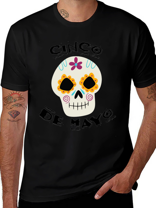 Cinco De Mayo Skull Graphic T-Shirt