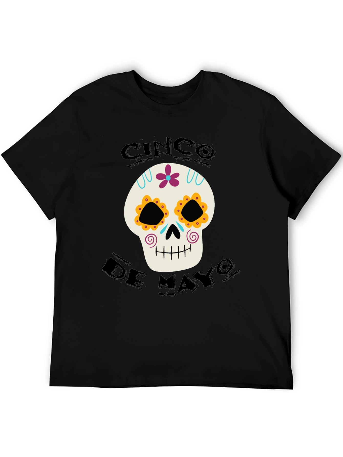 Cinco De Mayo Skull Graphic T-Shirt