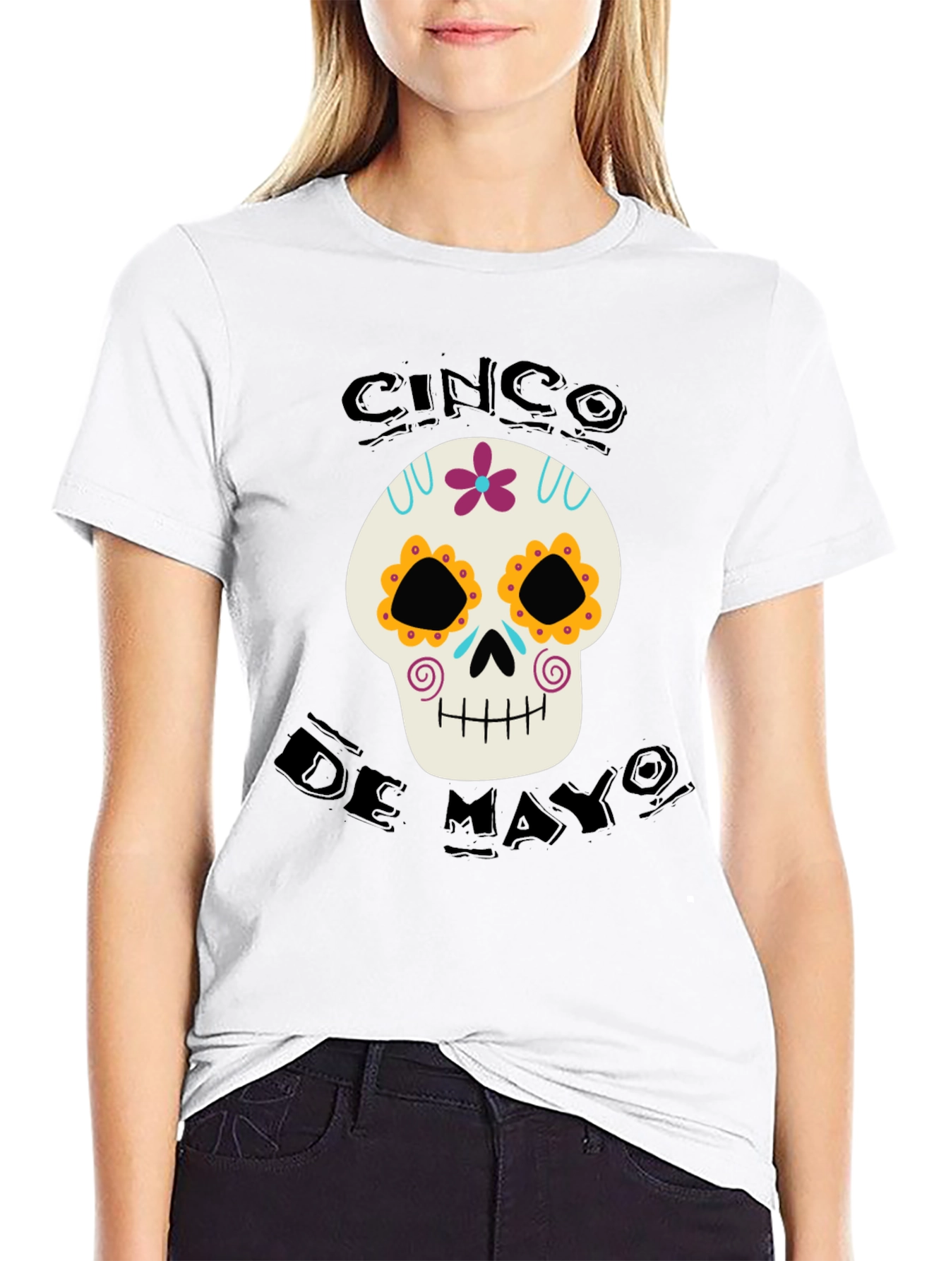 Cinco De Mayo Skull Graphic T-Shirt