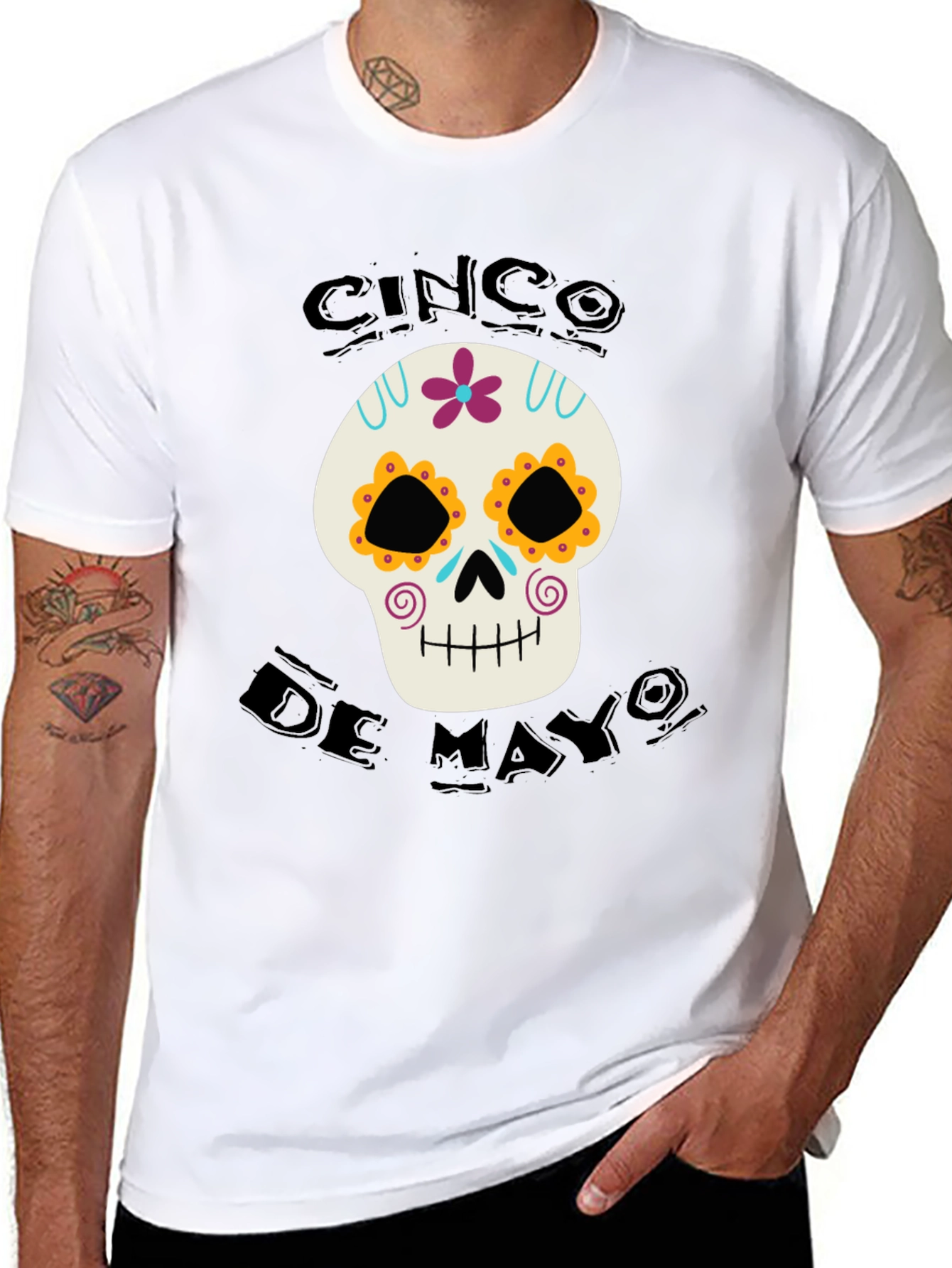 Cinco De Mayo Skull Graphic T-Shirt