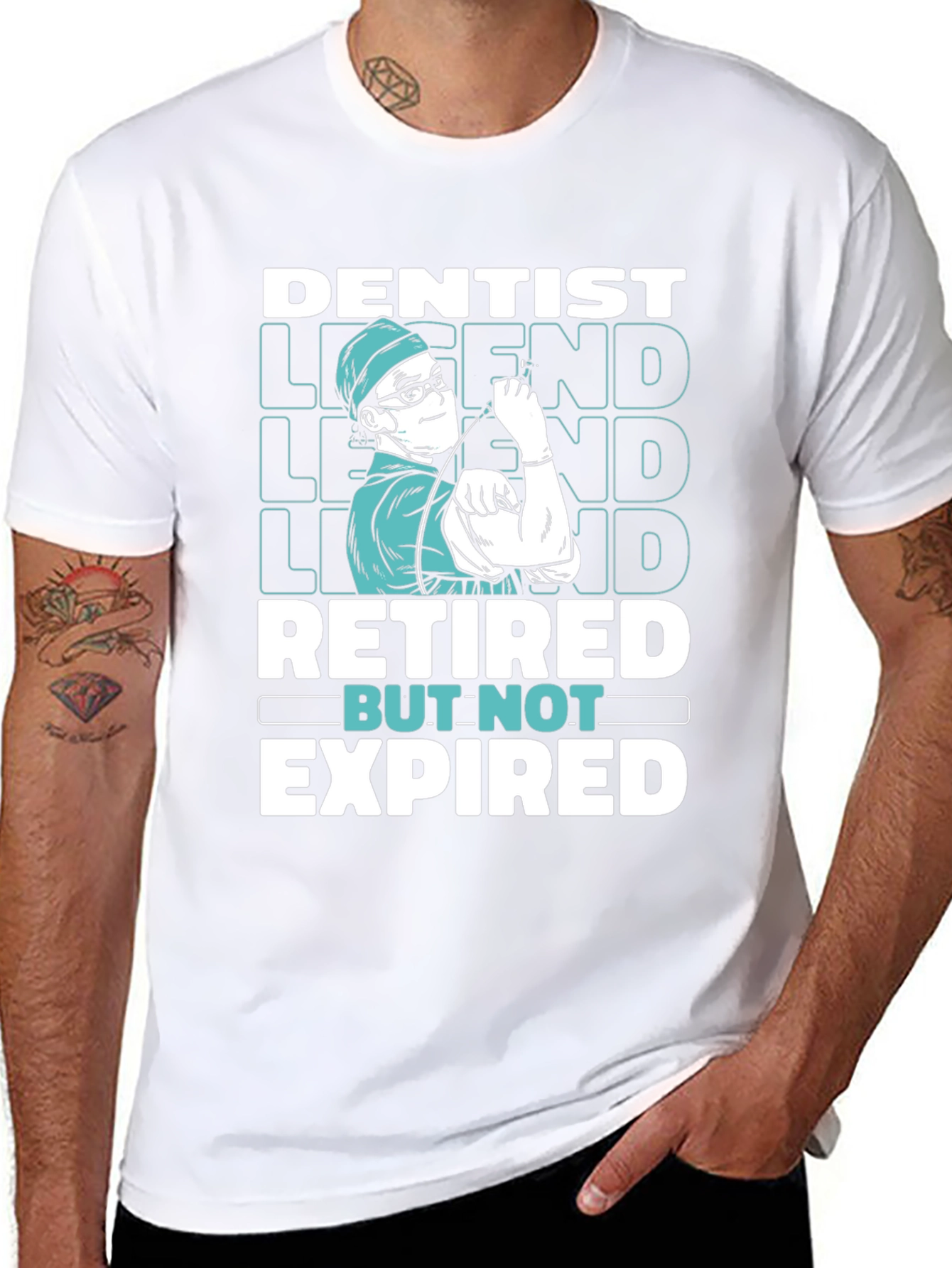 Dentist Legend Retired But Not Expired Graphic T-Shirt