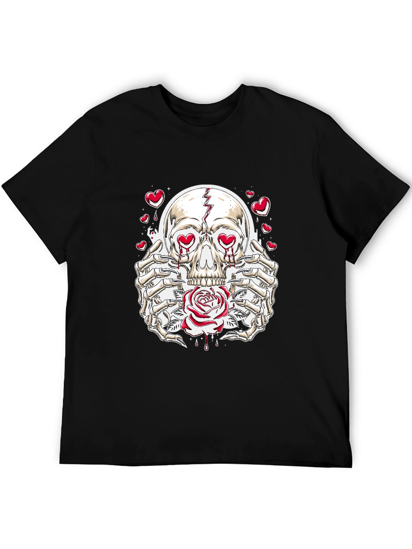 Skull and Rose Graphic Tee - Love Hurts T-Shirt