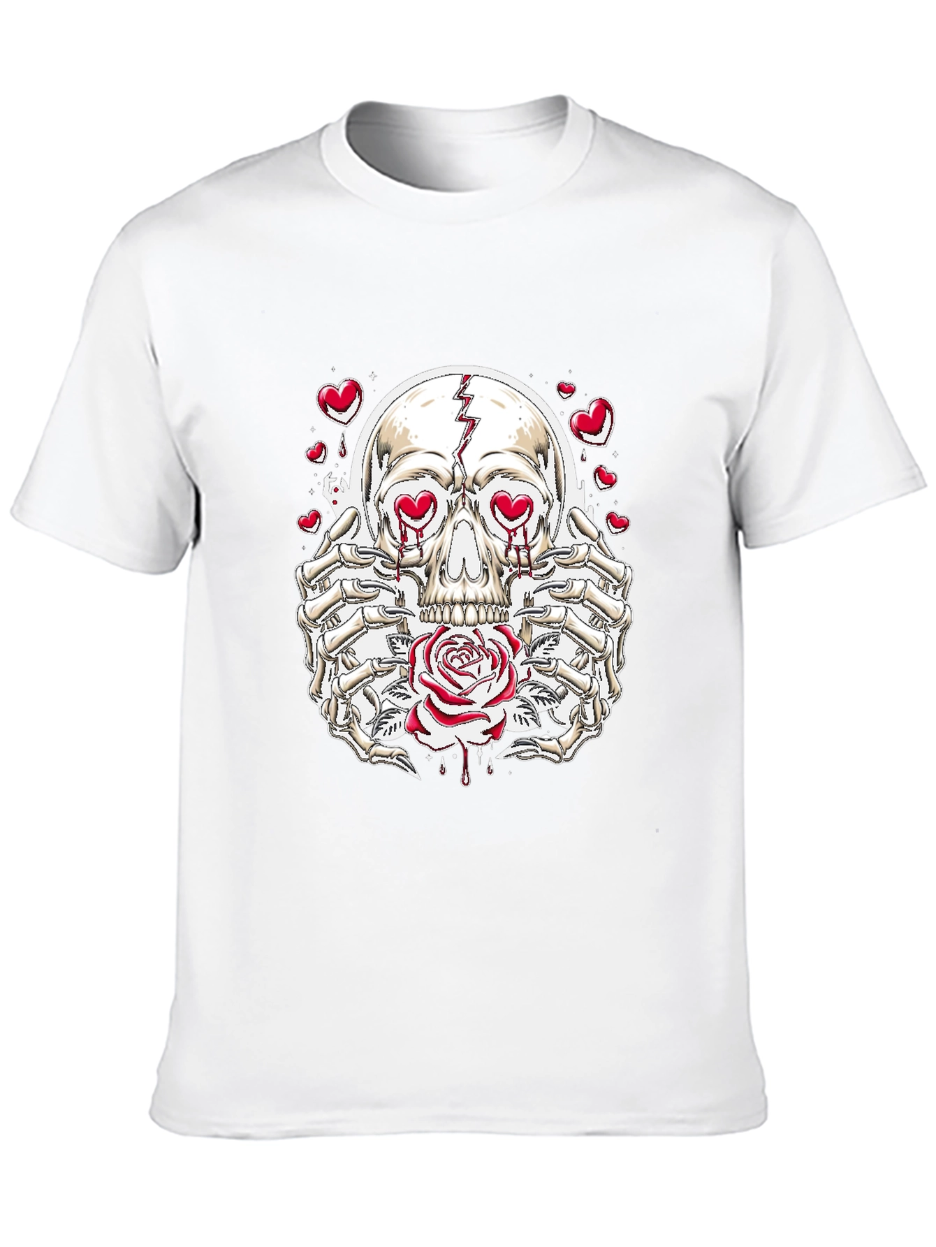Skull and Rose Graphic Tee - Love Hurts T-Shirt