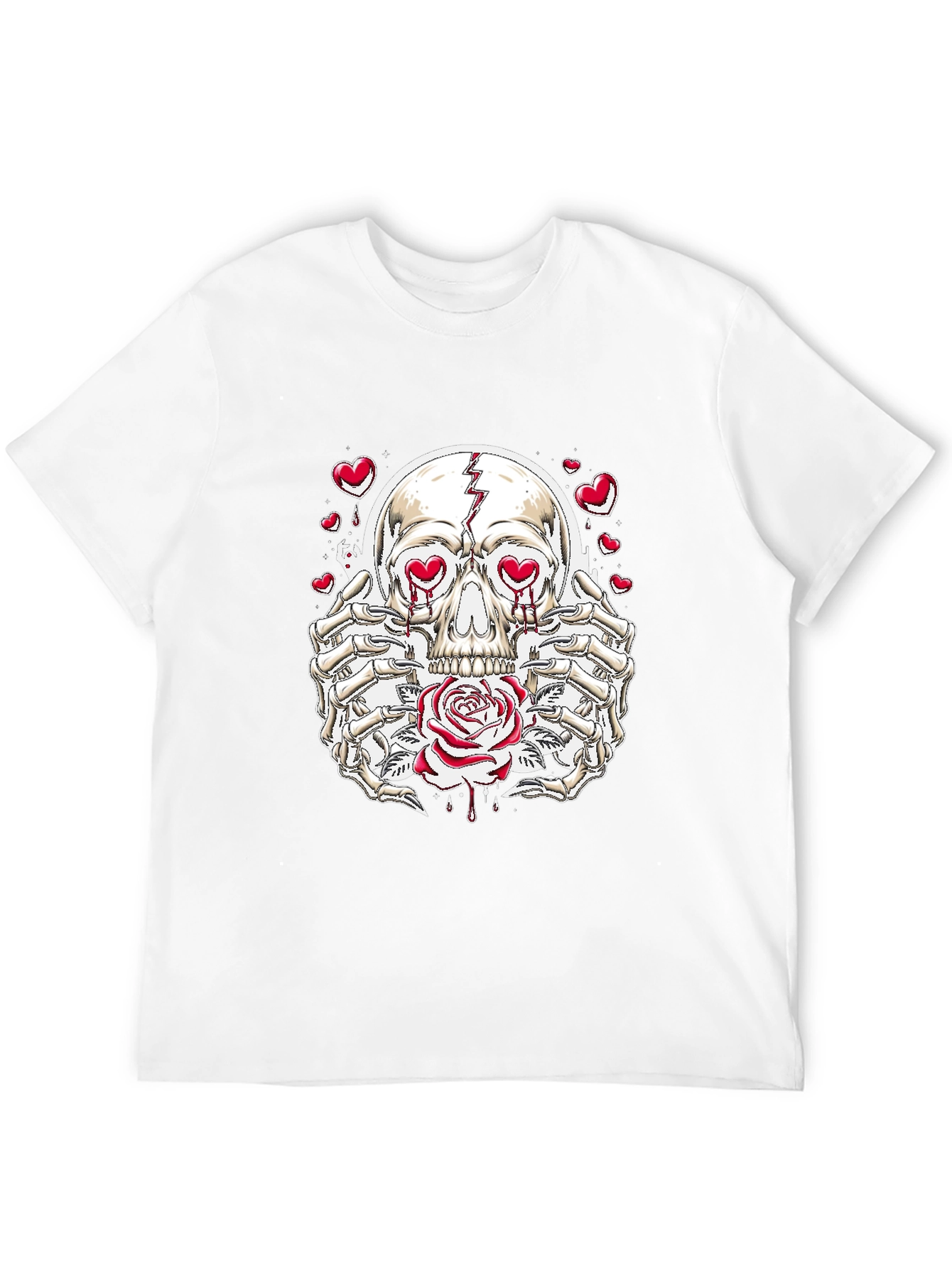 Skull and Rose Graphic Tee - Love Hurts T-Shirt