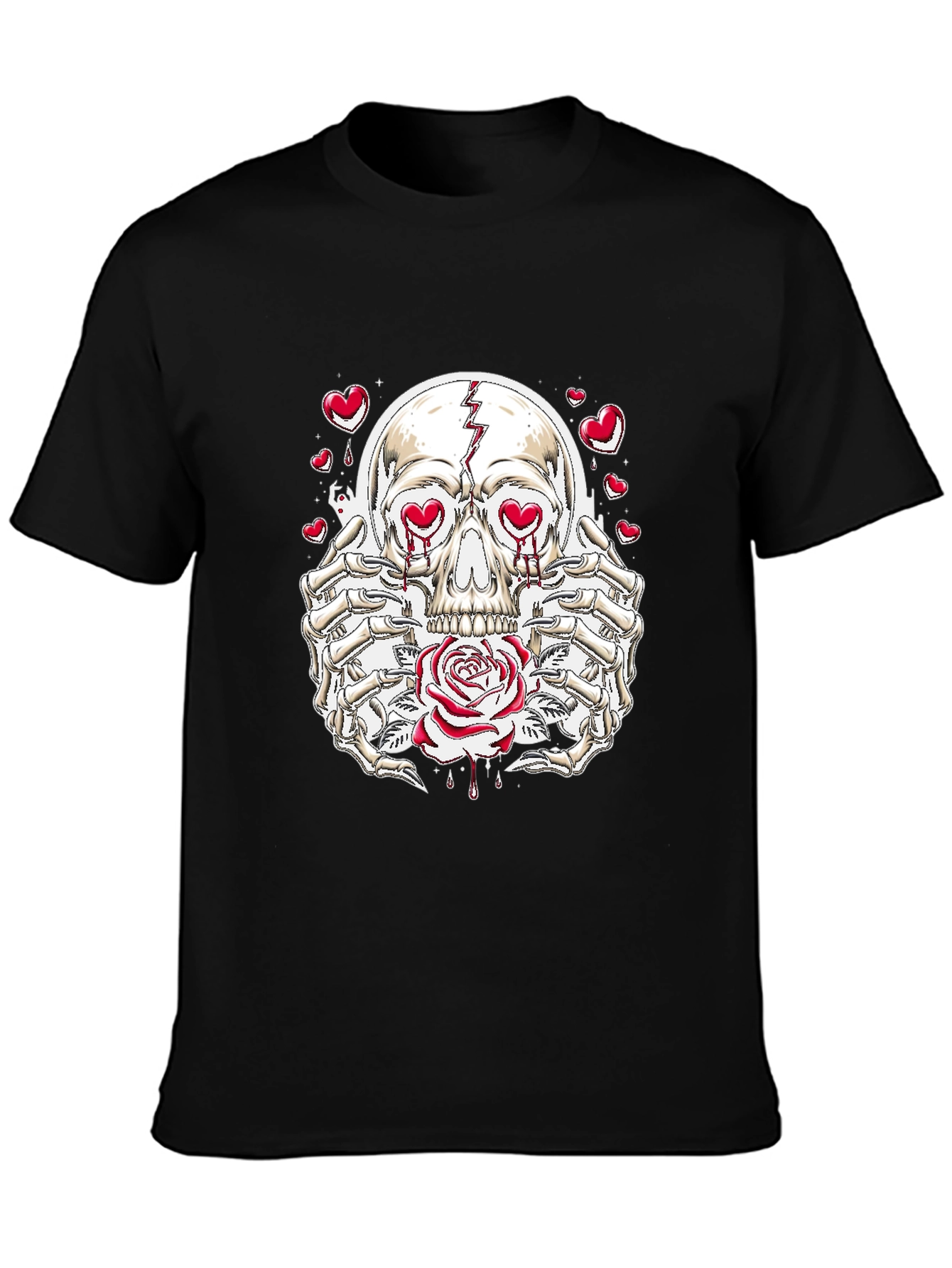 Skull and Rose Graphic Tee - Love Hurts T-Shirt