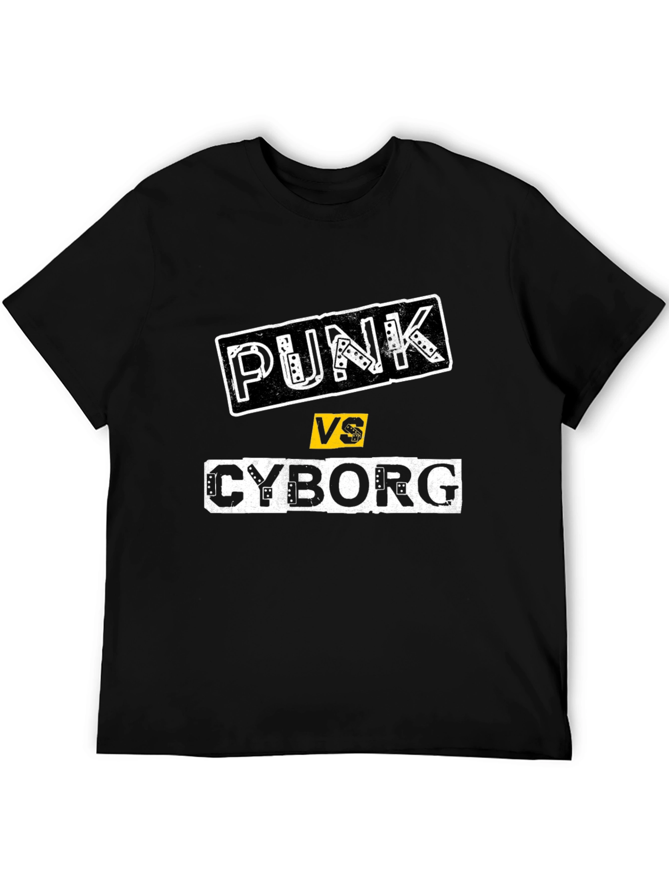 Punk vs Cyborg Black T-Shirt