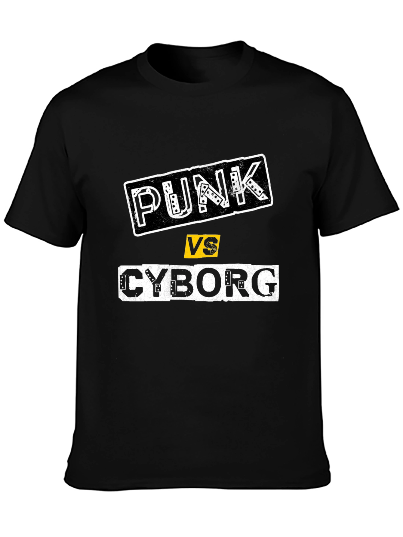 Punk vs Cyborg Black T-Shirt