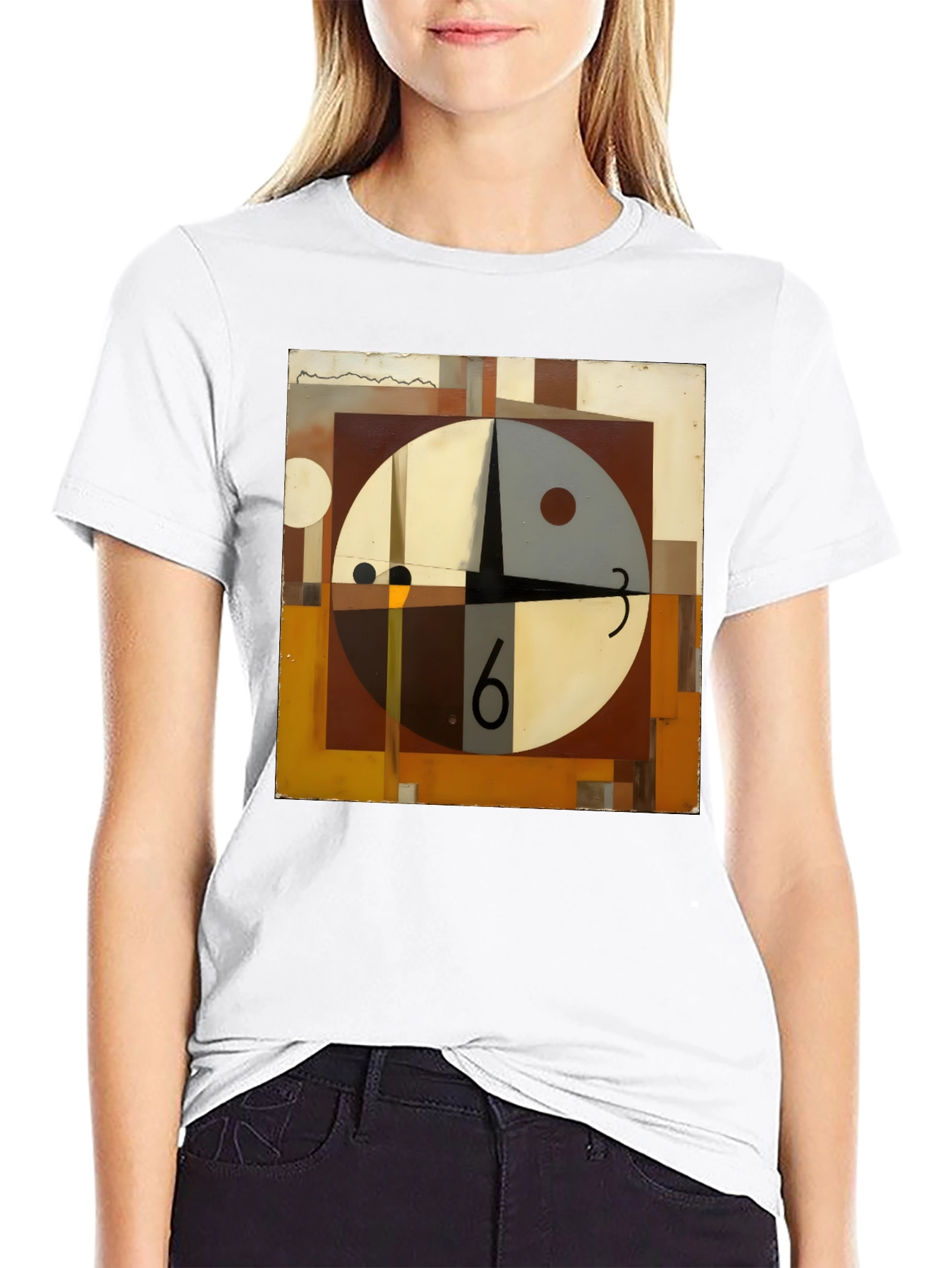 Abstract Clock Graphic Tee - Modern Art Shirt
