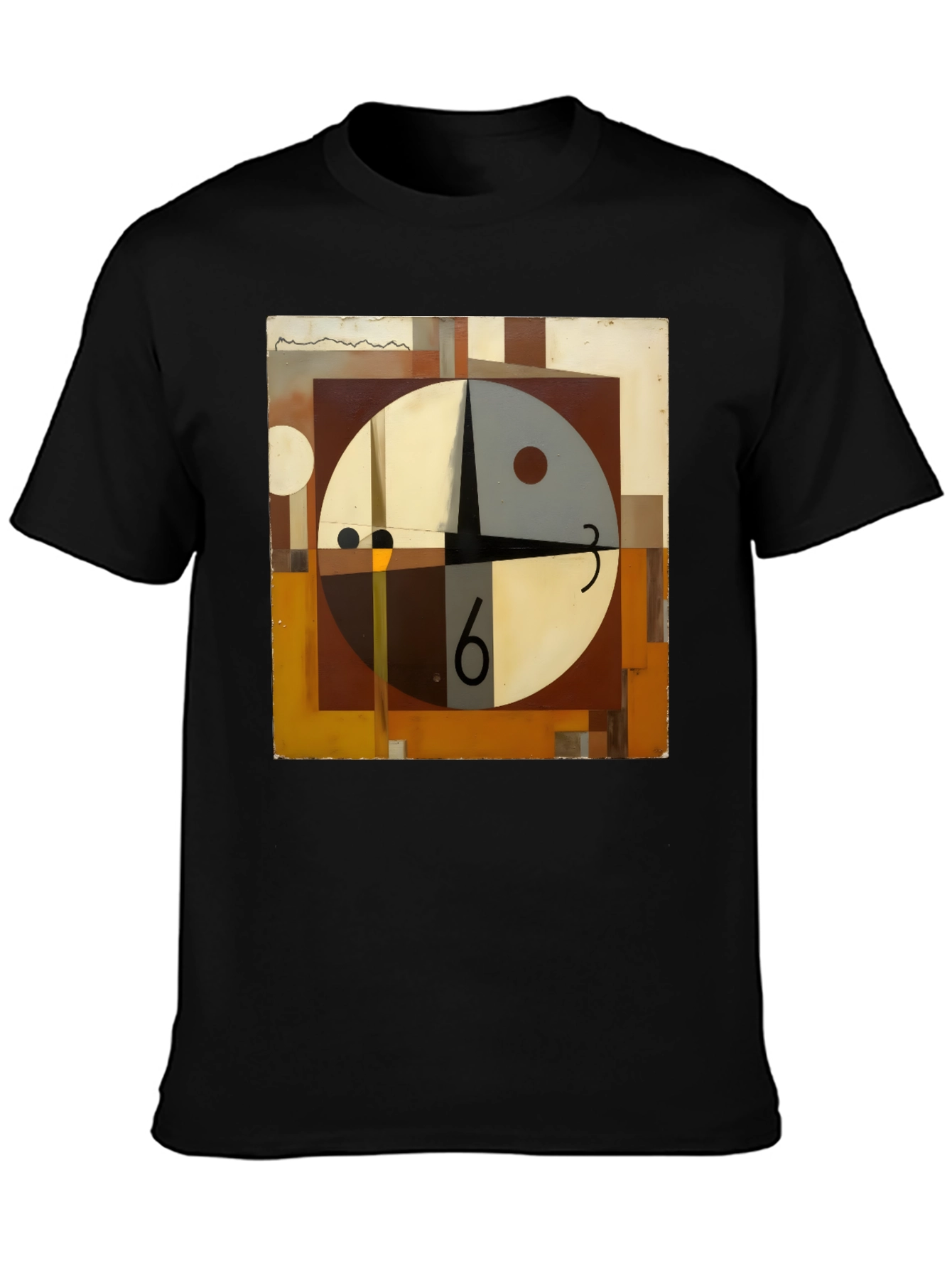 Abstract Clock Graphic Tee - Modern Art Shirt