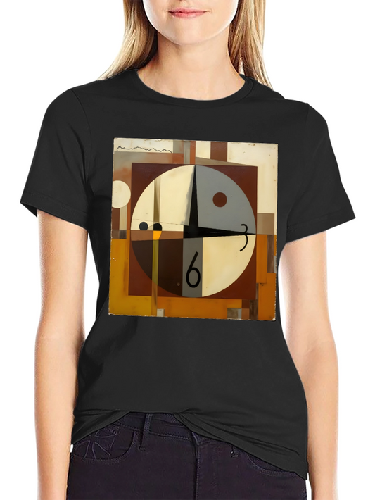 Abstract Clock Graphic Tee - Modern Art Shirt