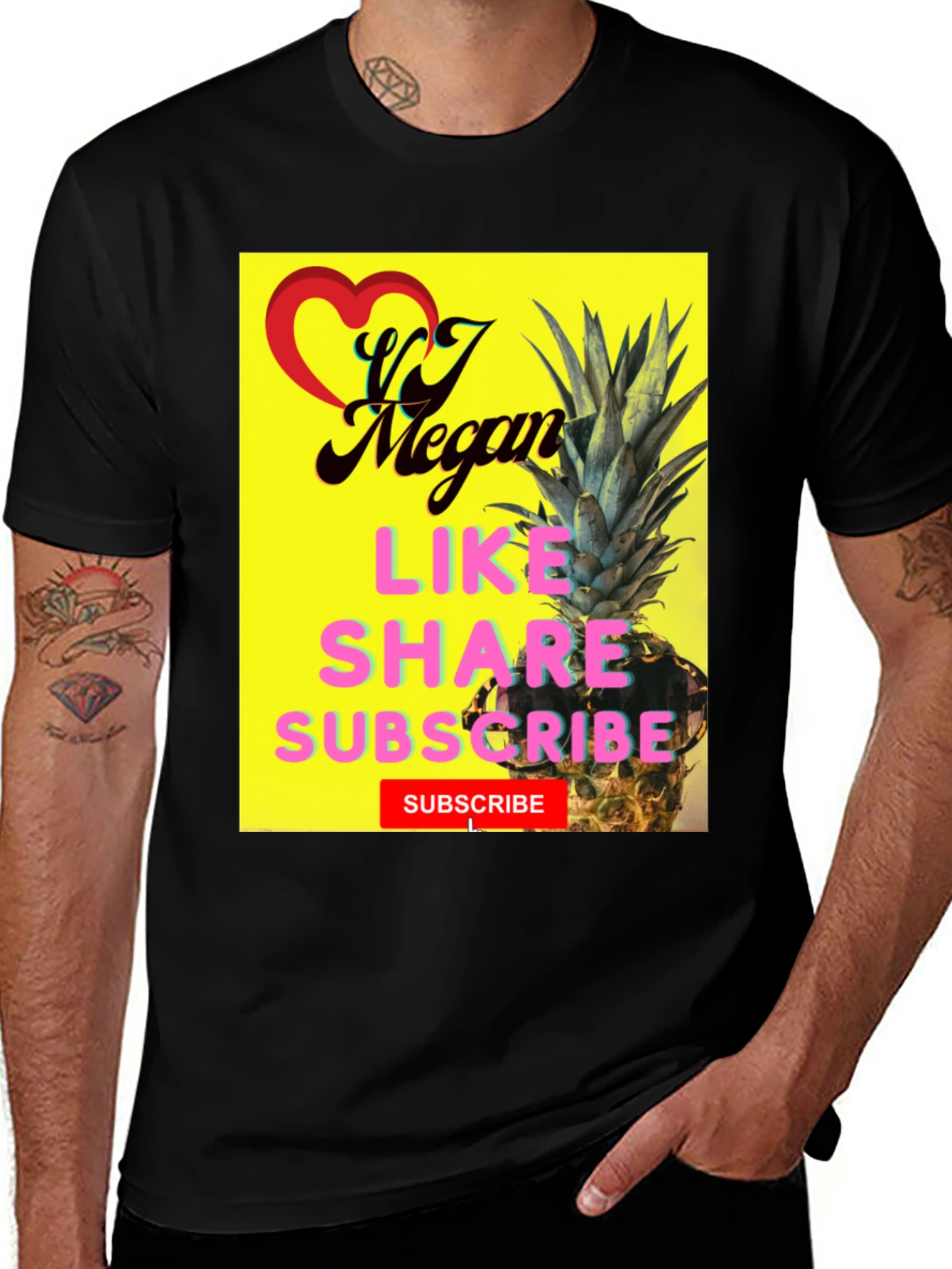 VJ Megan Pineapple T-Shirt - Like Share Subscribe!