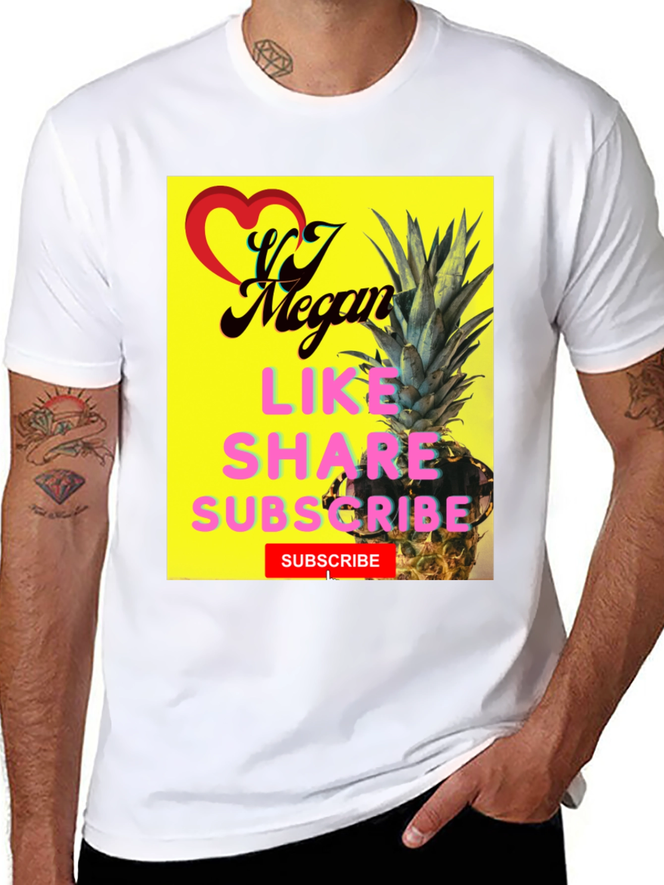 VJ Megan Pineapple T-Shirt - Like Share Subscribe!
