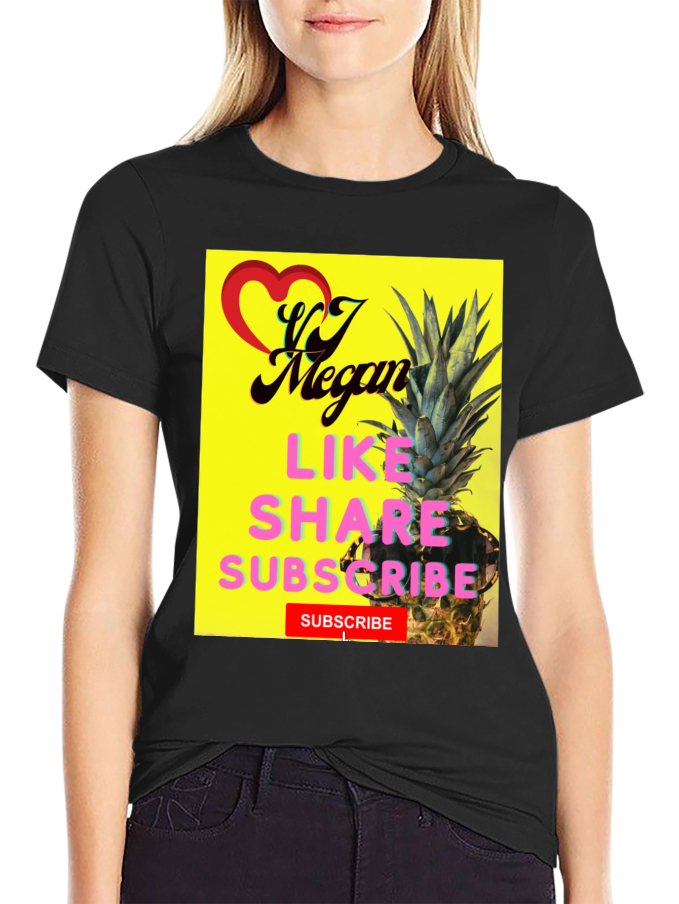 VJ Megan Pineapple T-Shirt - Like Share Subscribe!