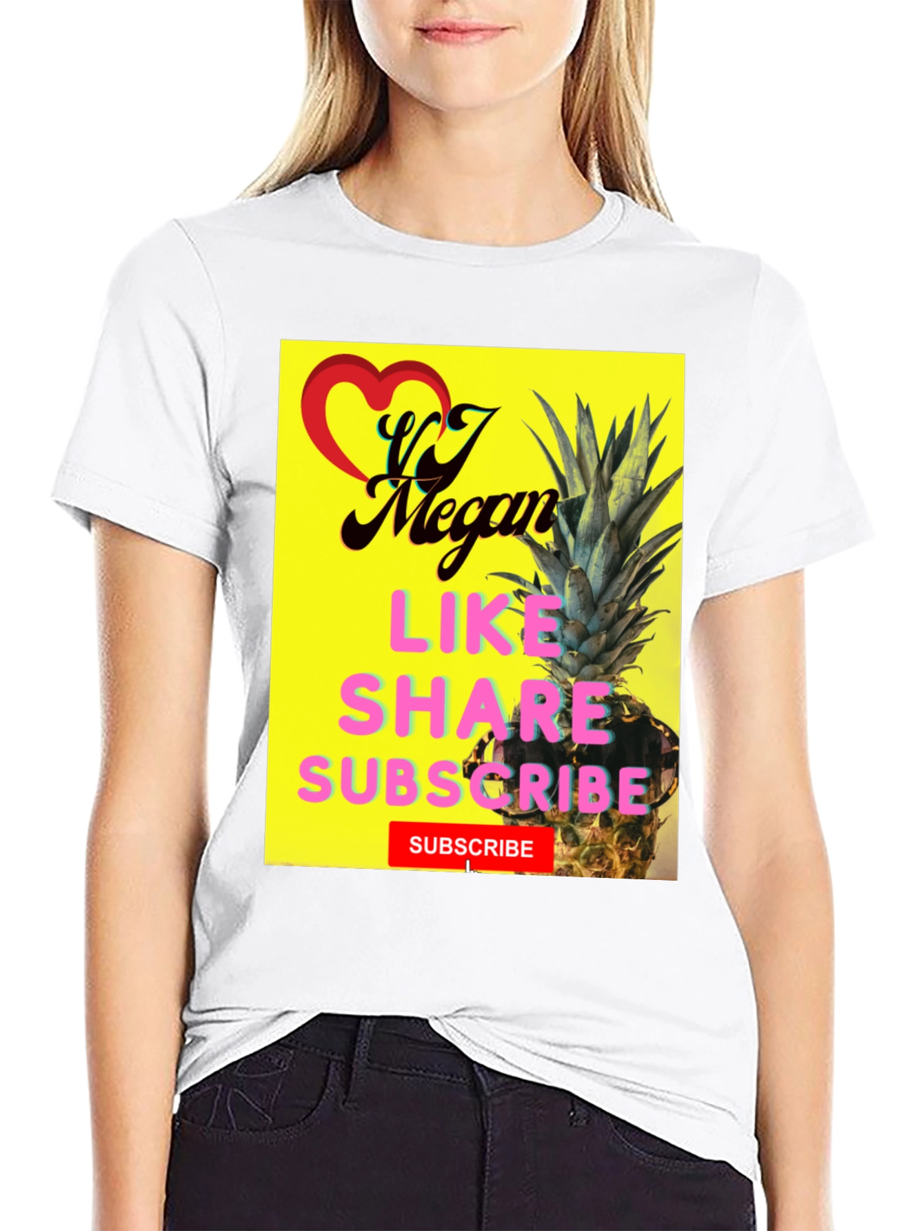 VJ Megan Pineapple T-Shirt - Like Share Subscribe!