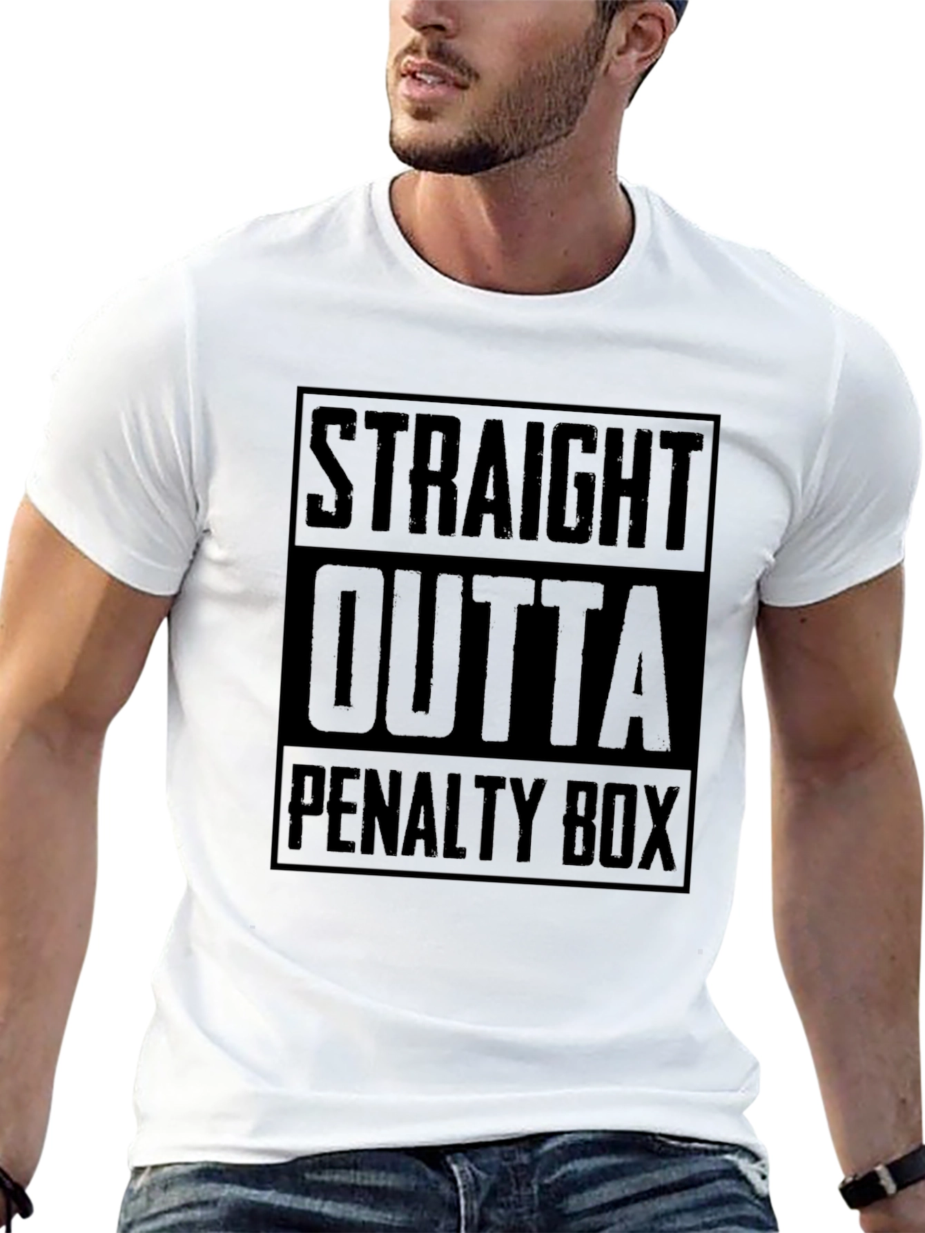Straight Outta Penalty Box Black Graphic Tee