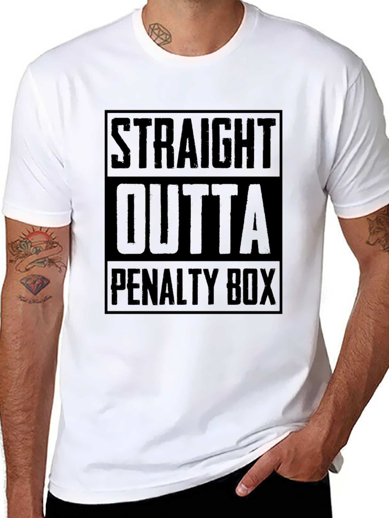 Straight Outta Penalty Box Black Graphic Tee