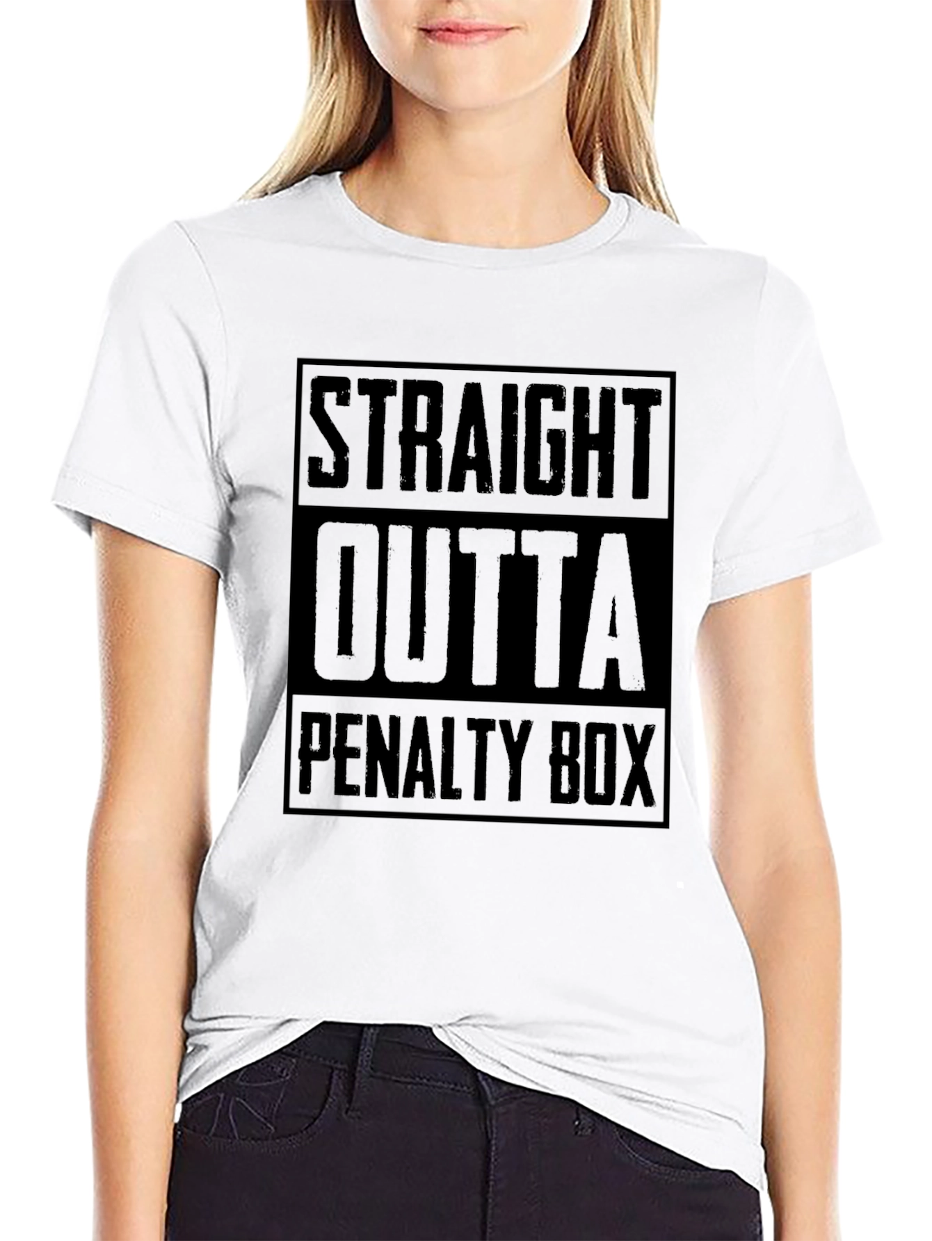 Straight Outta Penalty Box Black Graphic Tee