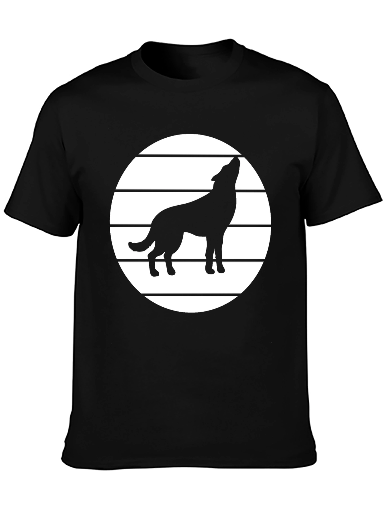 Wolf Howling T-Shirt - Graphic Tee - Black