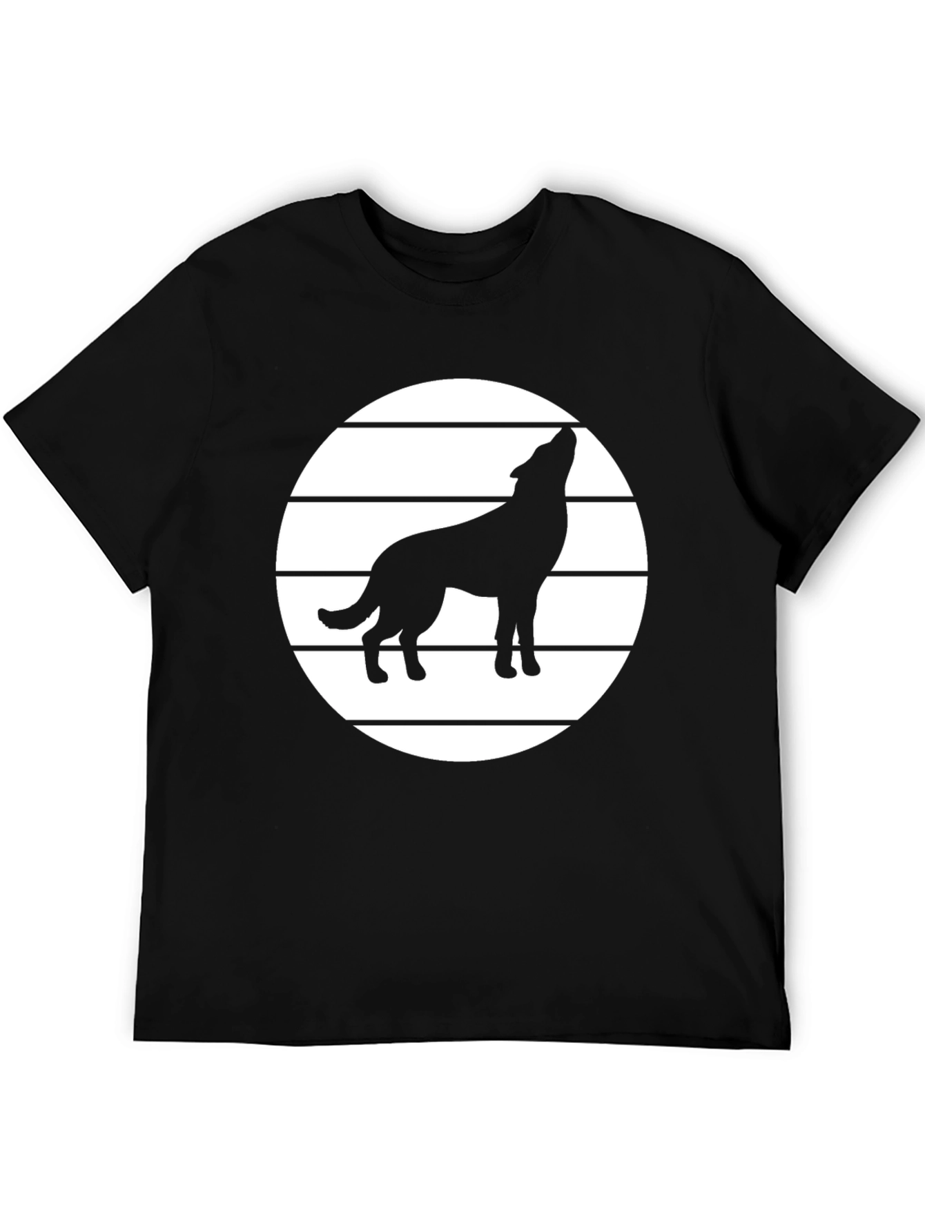 Wolf Howling T-Shirt - Graphic Tee - Black