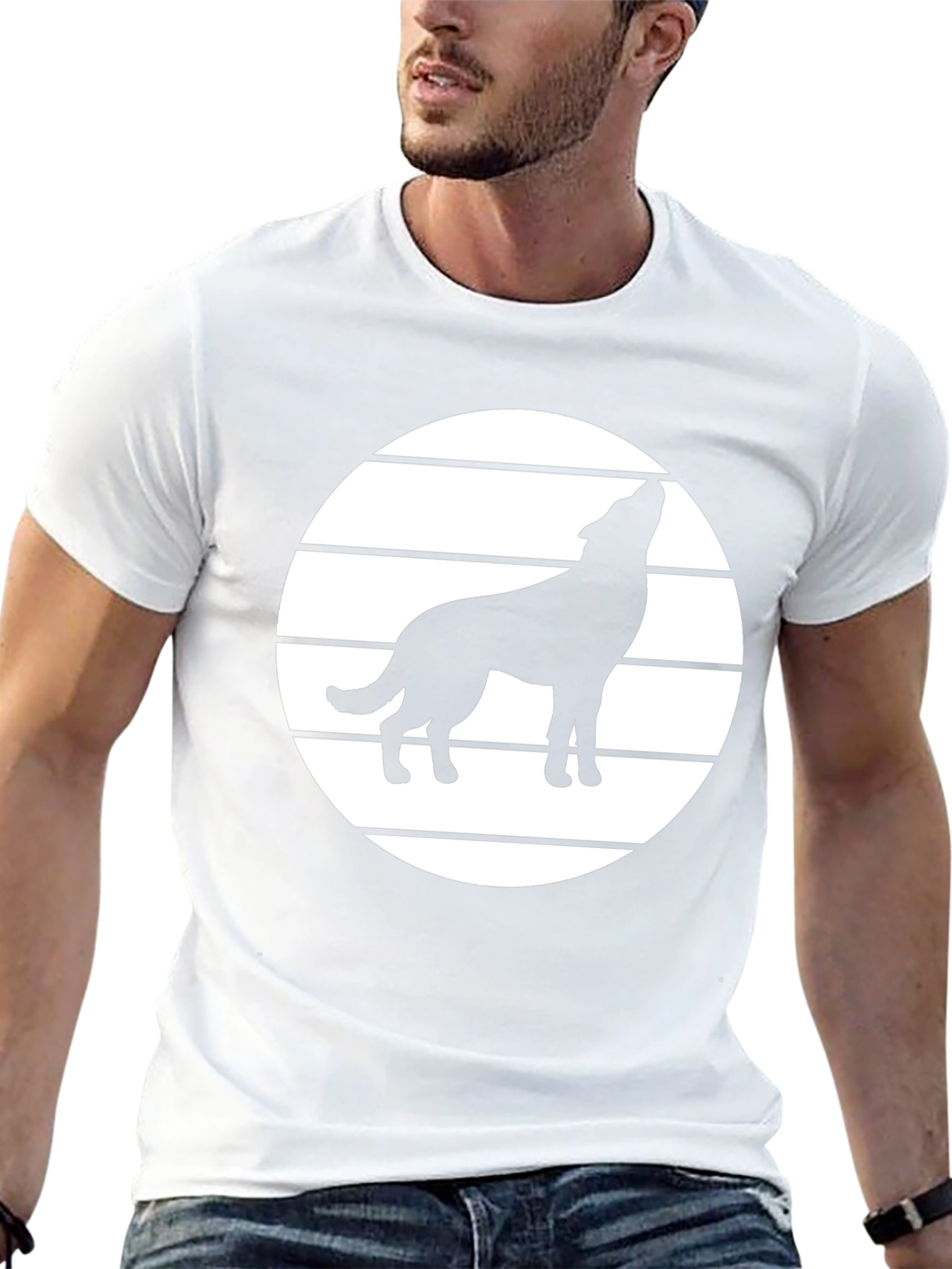 Wolf Howling T-Shirt - Graphic Tee - Black