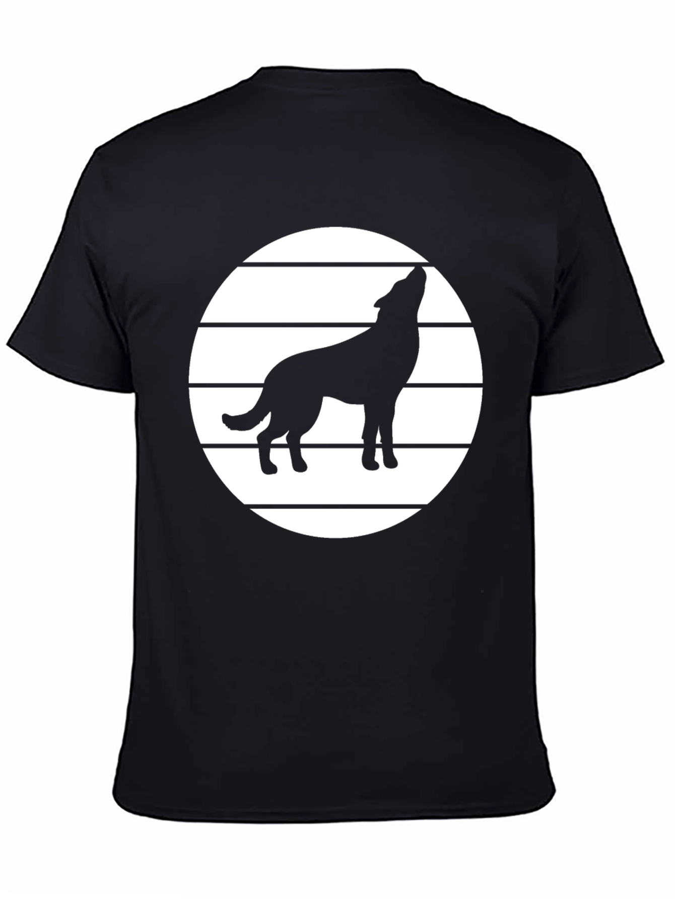 Wolf Howling T-Shirt - Graphic Tee - Black