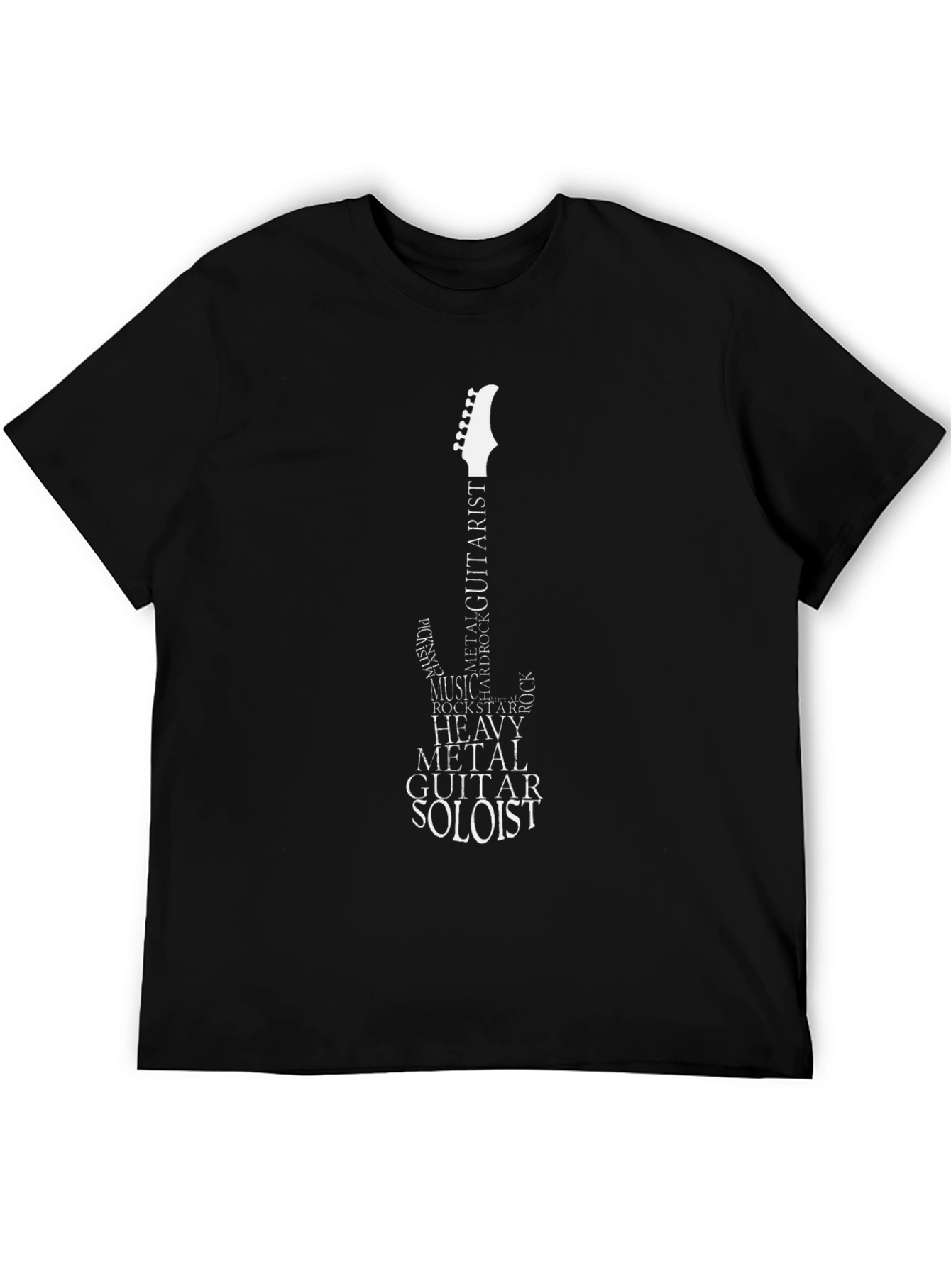 Guitarist Word Art Black T-Shirt