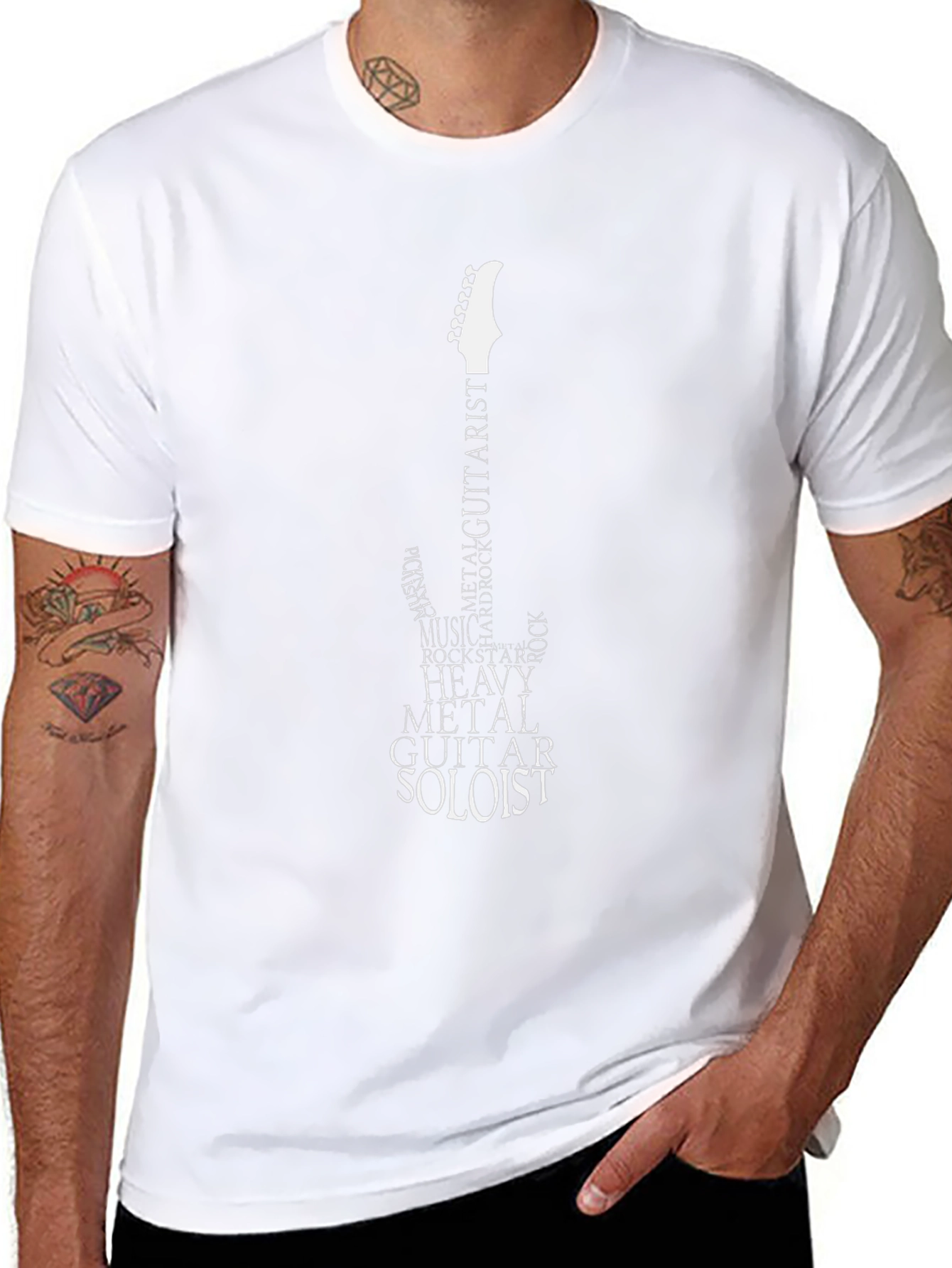 Guitarist Word Art Black T-Shirt