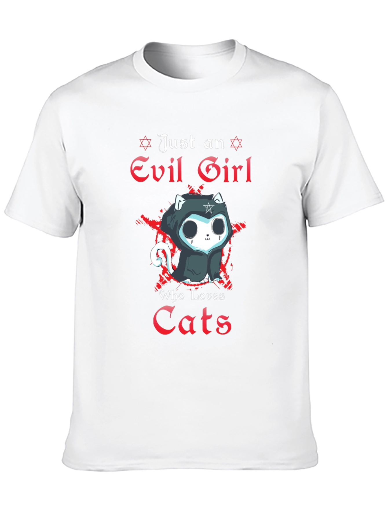 Evil Girl Loves Cats T-Shirt - Gothic Funny Tee