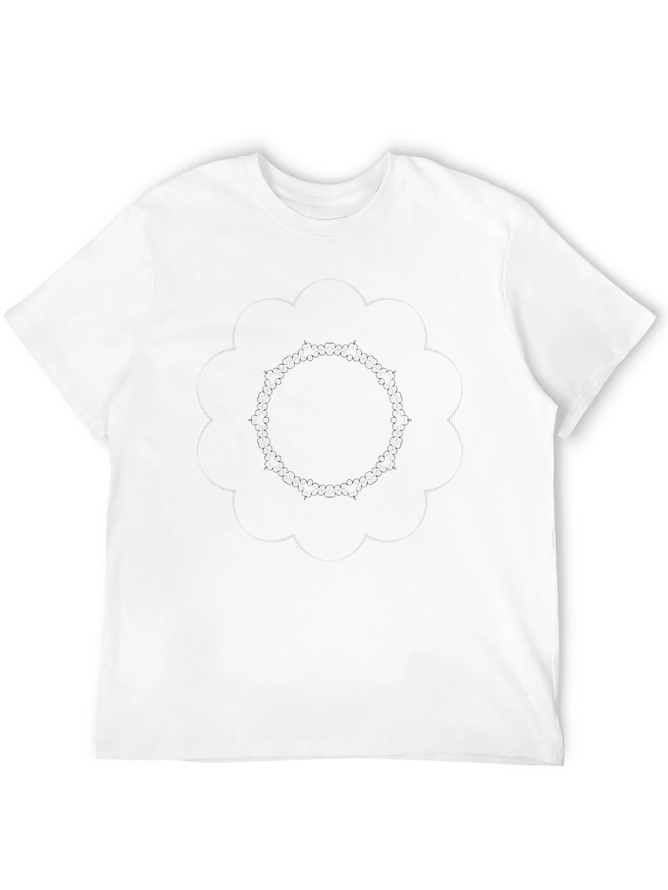 Black Graphic Tee - Subtle Round Design