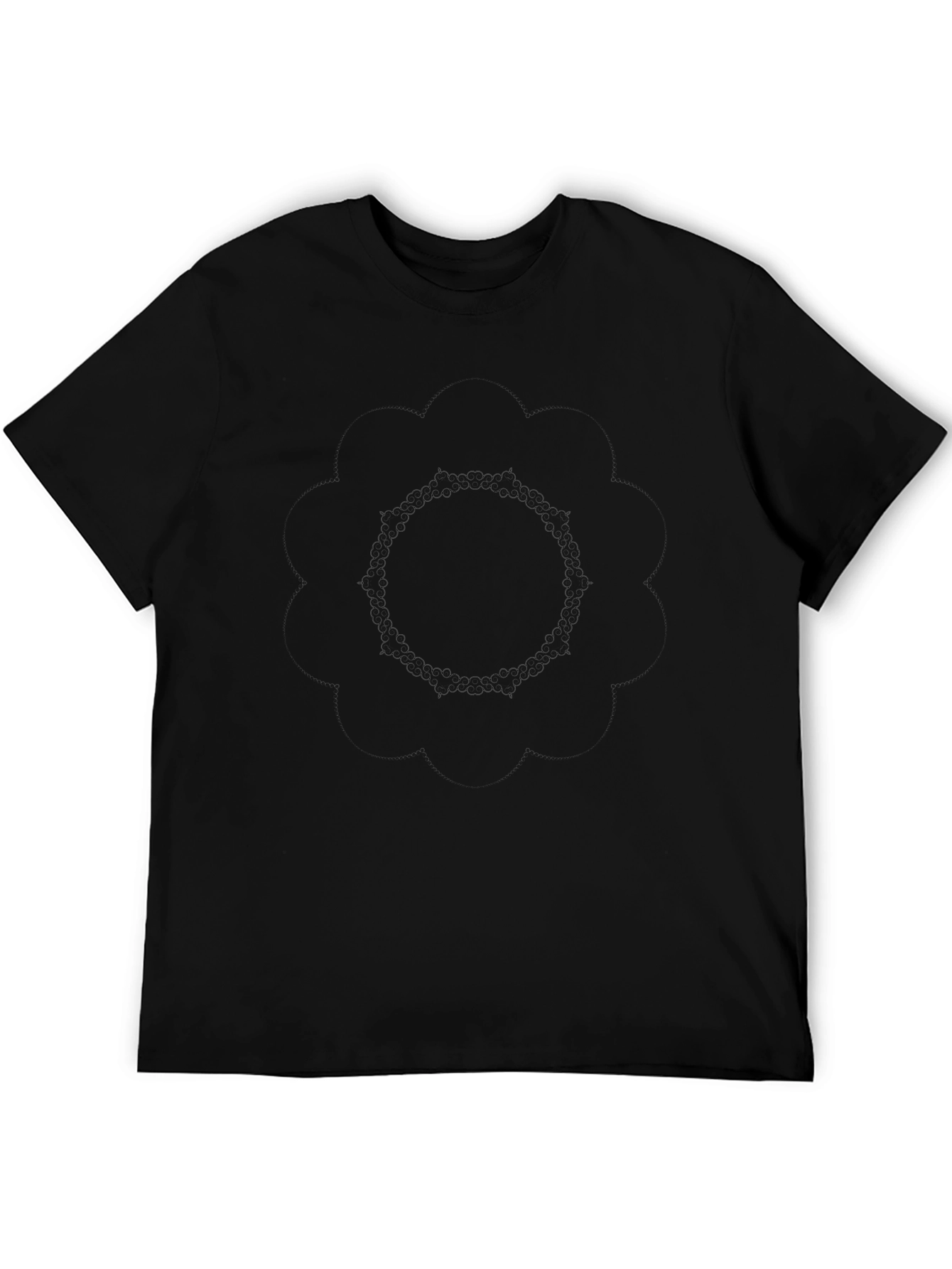 Black Graphic Tee - Subtle Round Design