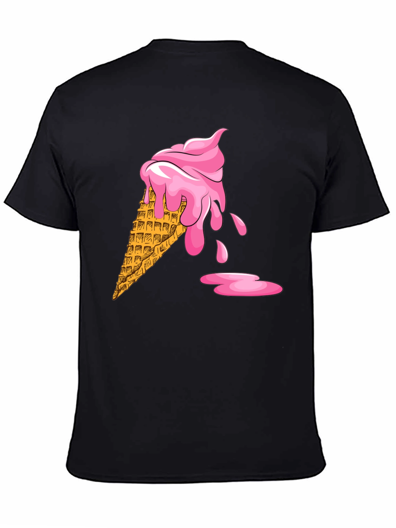 Ice Cream Cone Graphic Black T-Shirt
