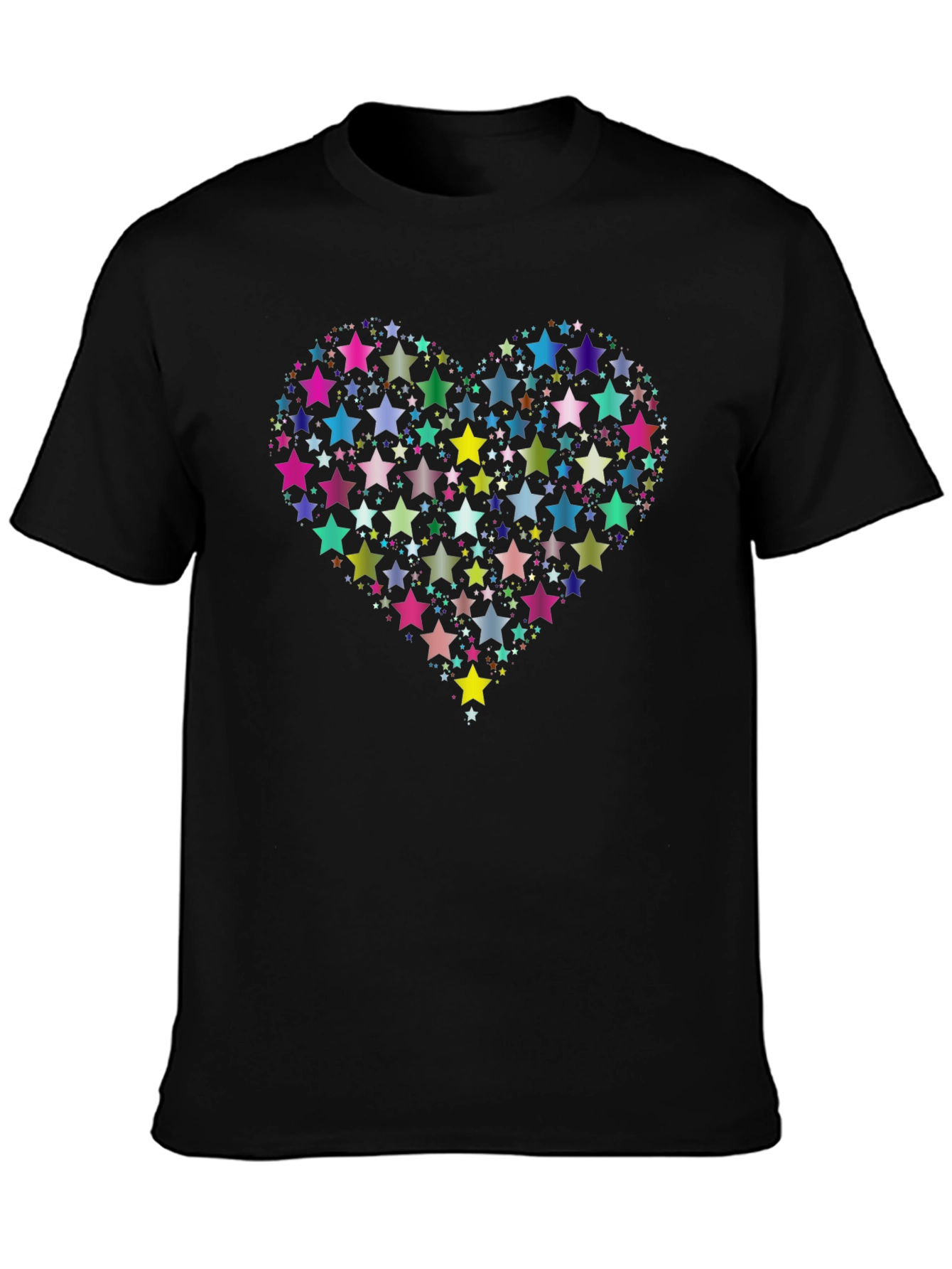 Star Heart Graphic Black T-Shirt