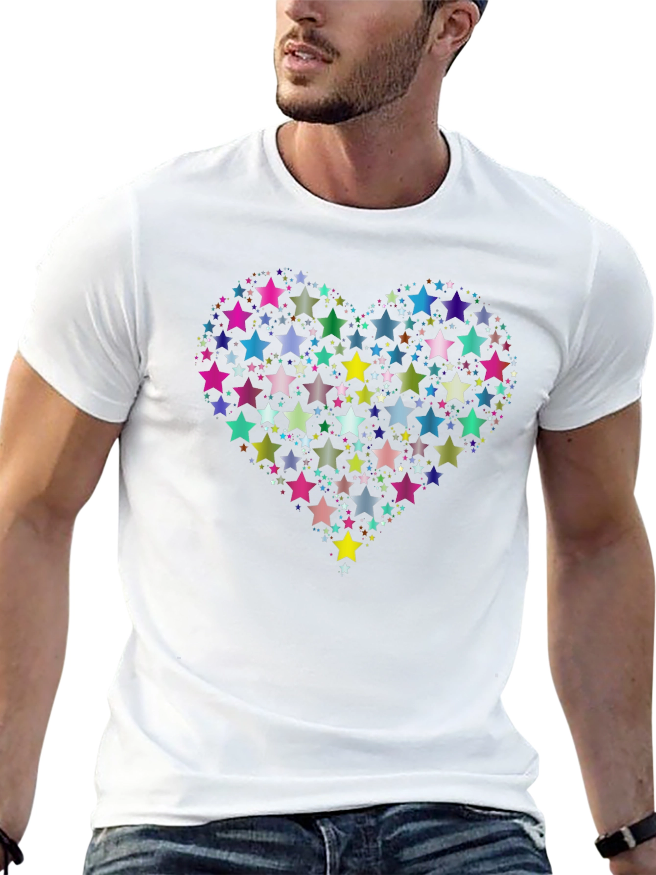Star Heart Graphic Black T-Shirt