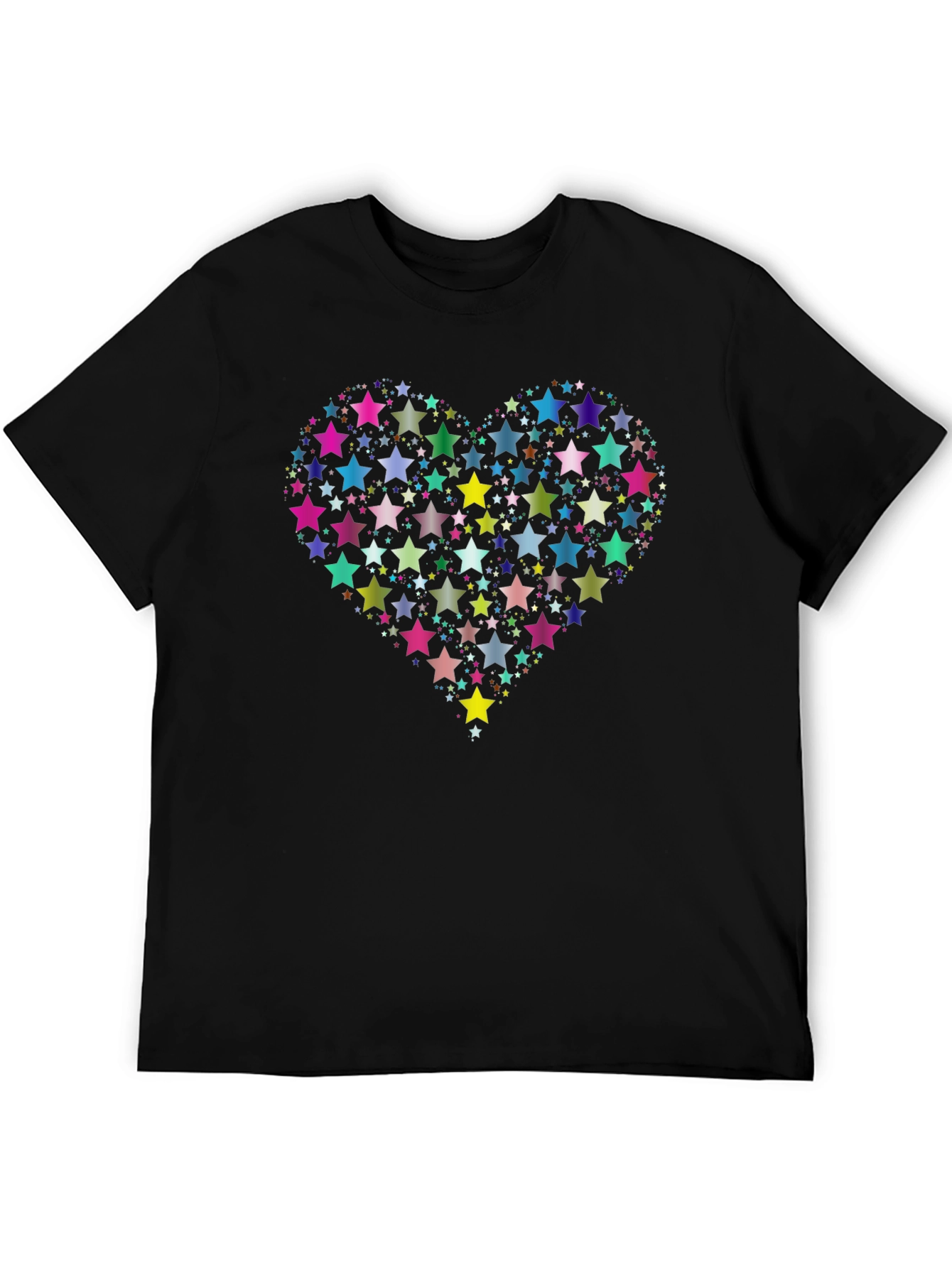 Star Heart Graphic Black T-Shirt