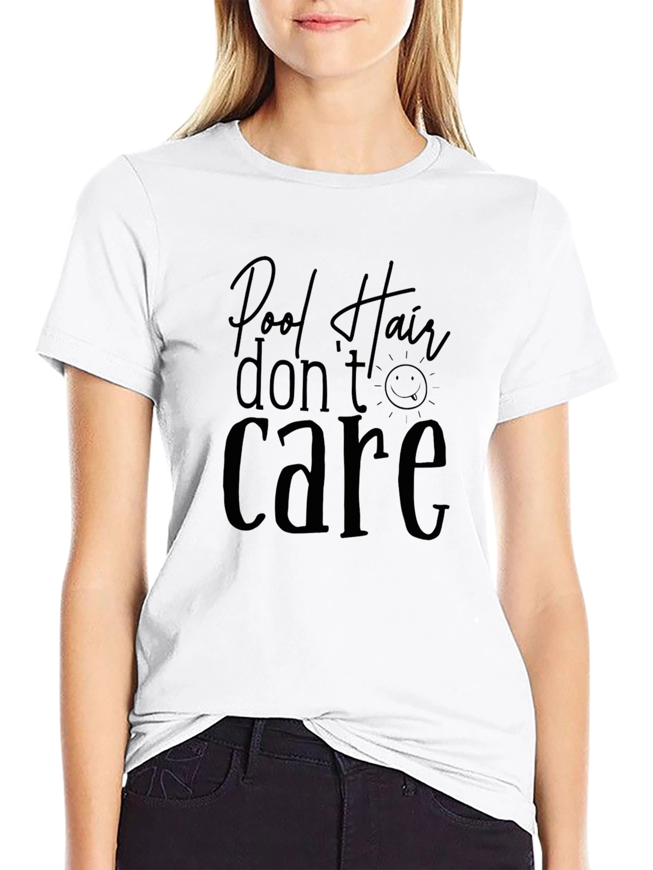 Pool Hair Dont Care Black T-Shirt