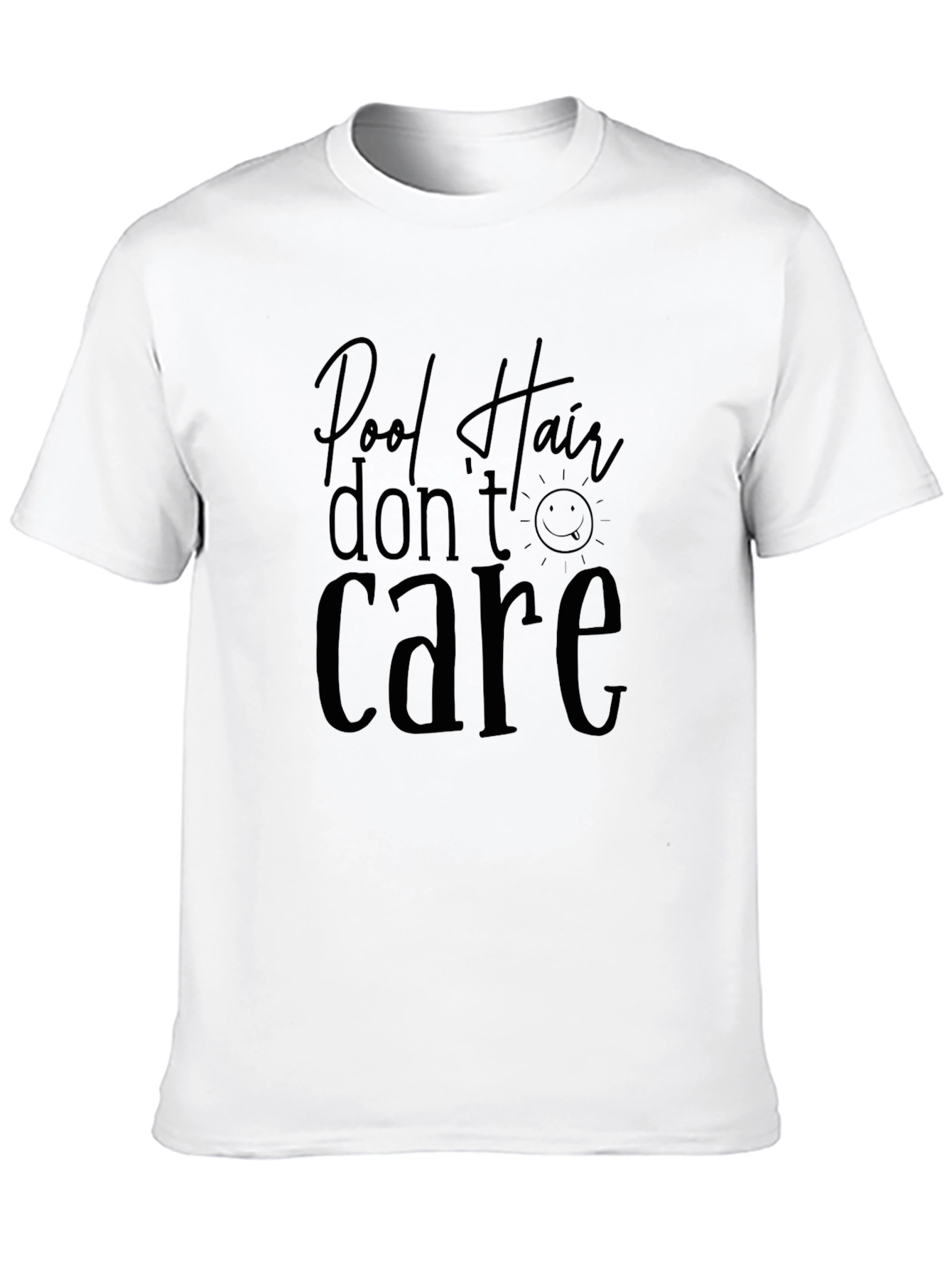 Pool Hair Dont Care Black T-Shirt