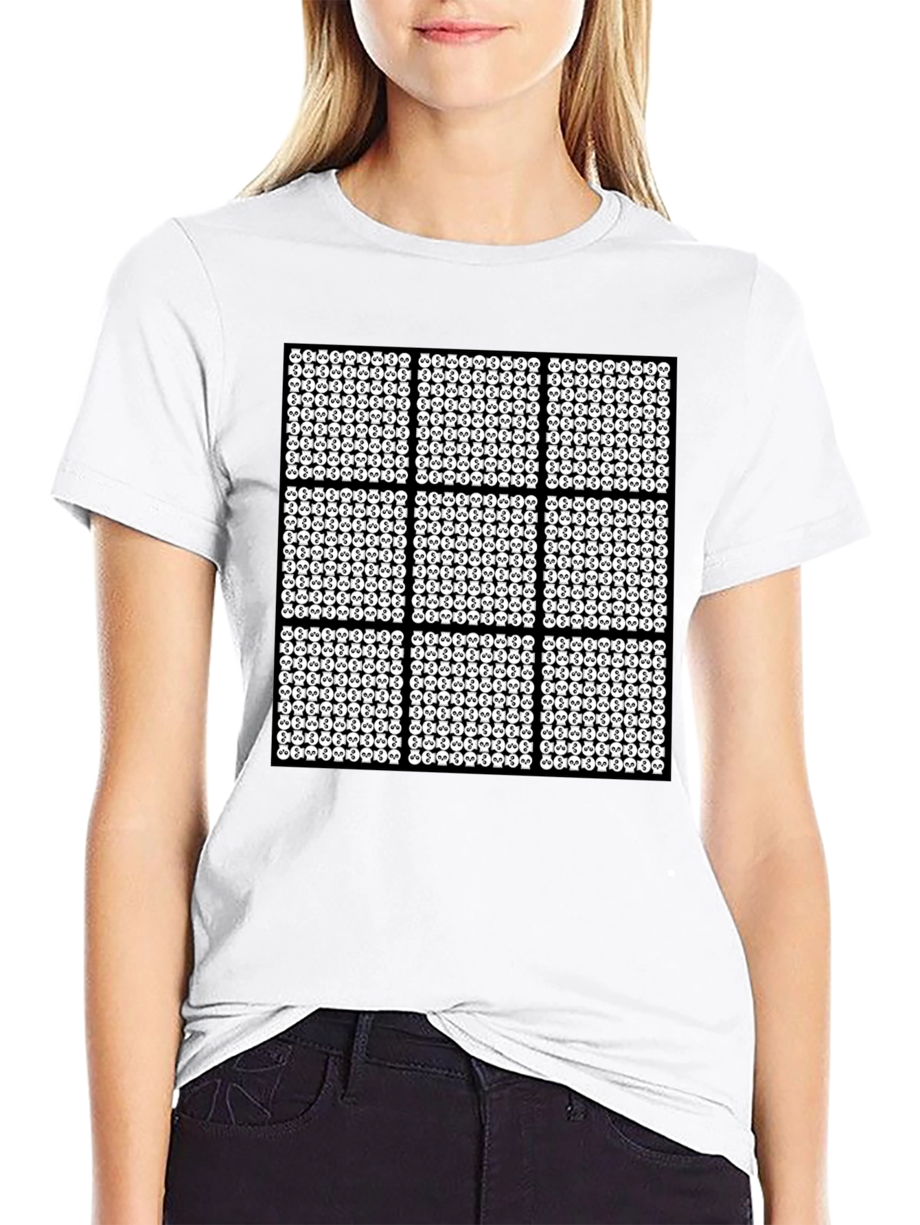 Skull Grid Graphic T-Shirt