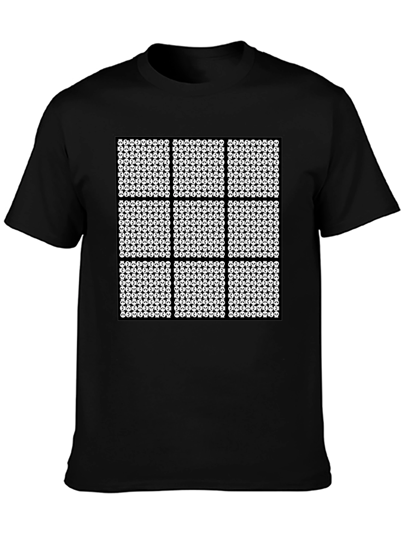 Skull Grid Graphic T-Shirt